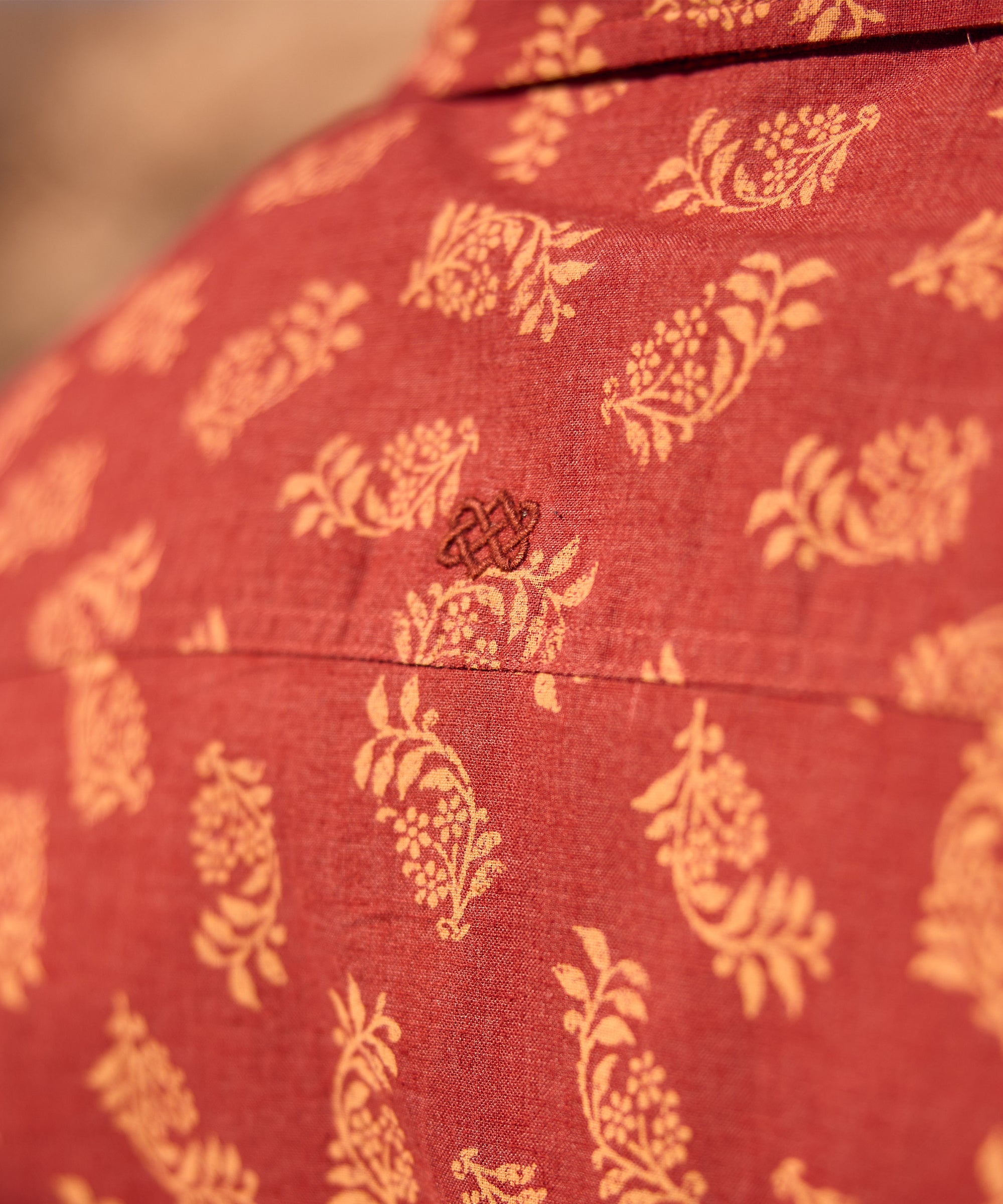 Indi Floral Short Sleeve Shirt - Clay Red