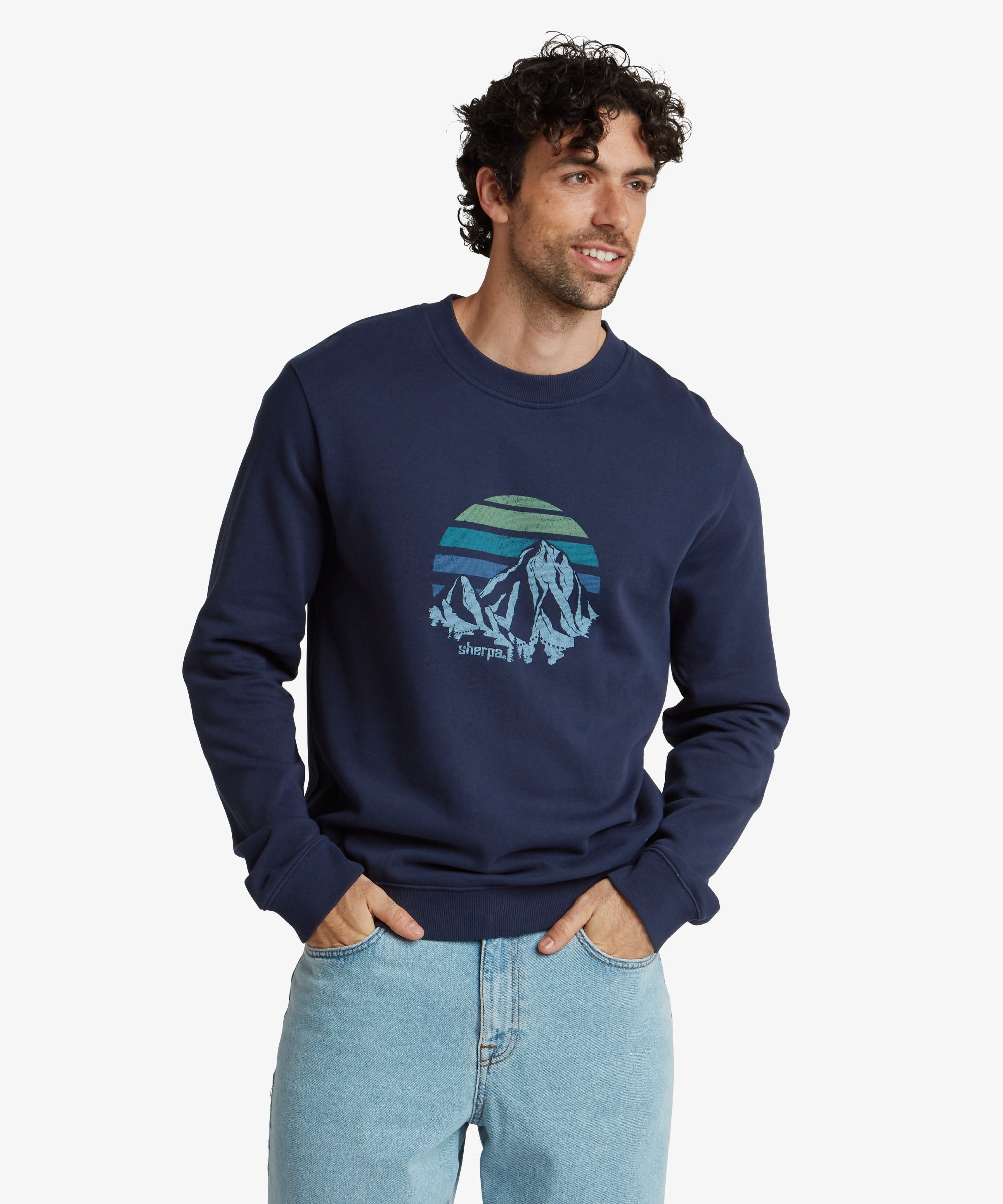 Pokhara Sunset Crew Sweatshirt - Rathee Blue