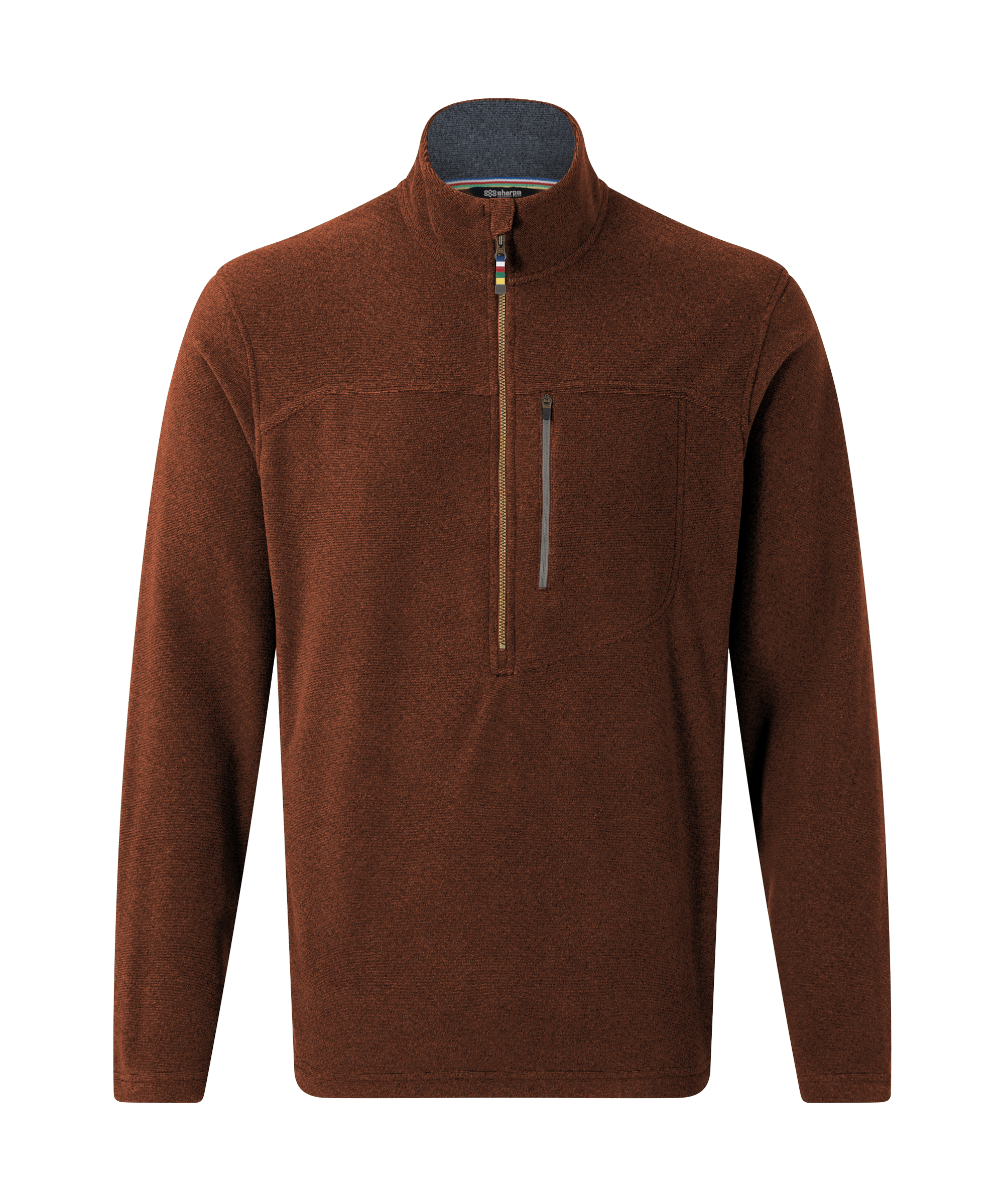 Rolpa Eco Quarter Zip Fleece - Dark Rust