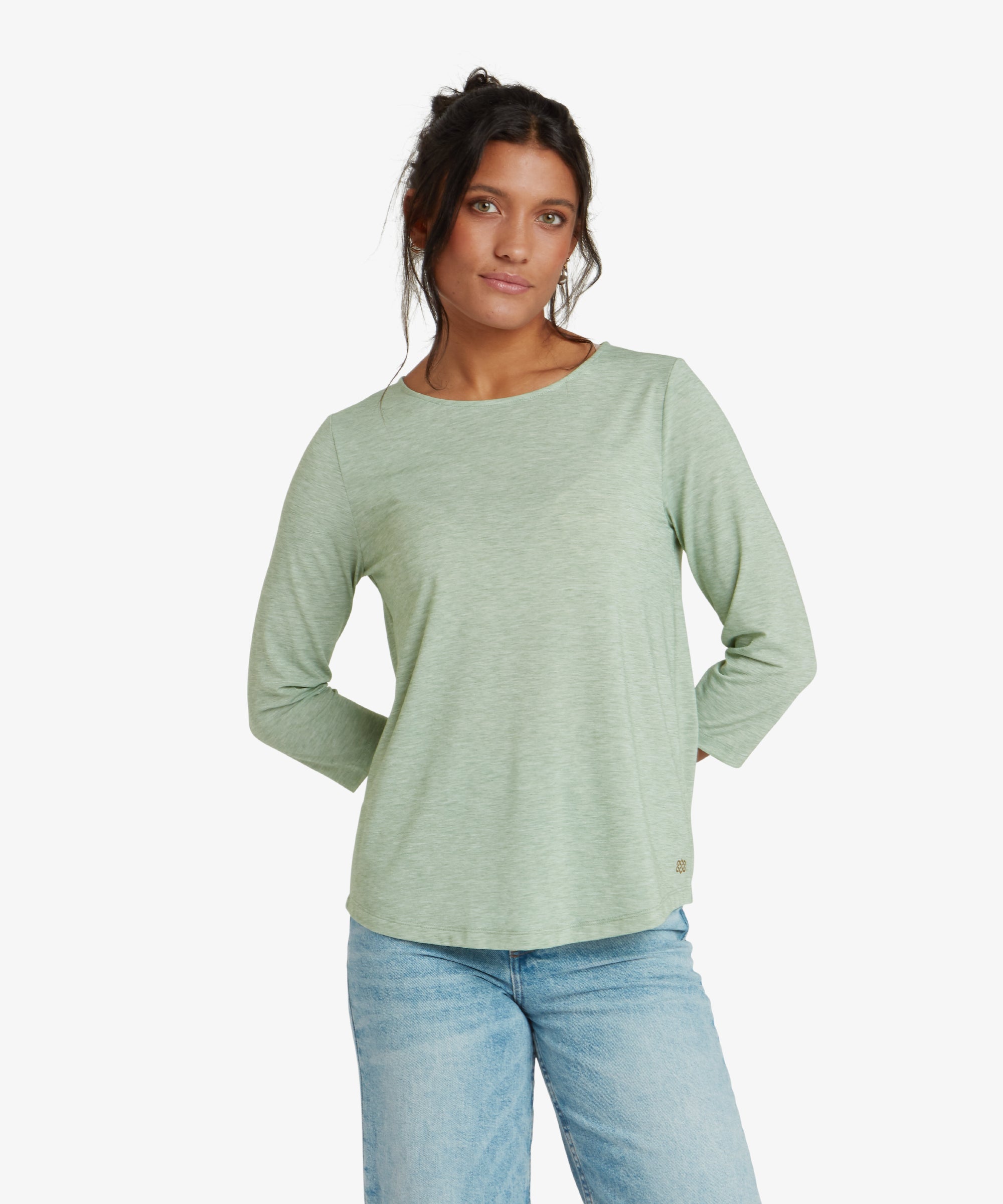 Asha 3 Quarter Sleeve Top - Thyme