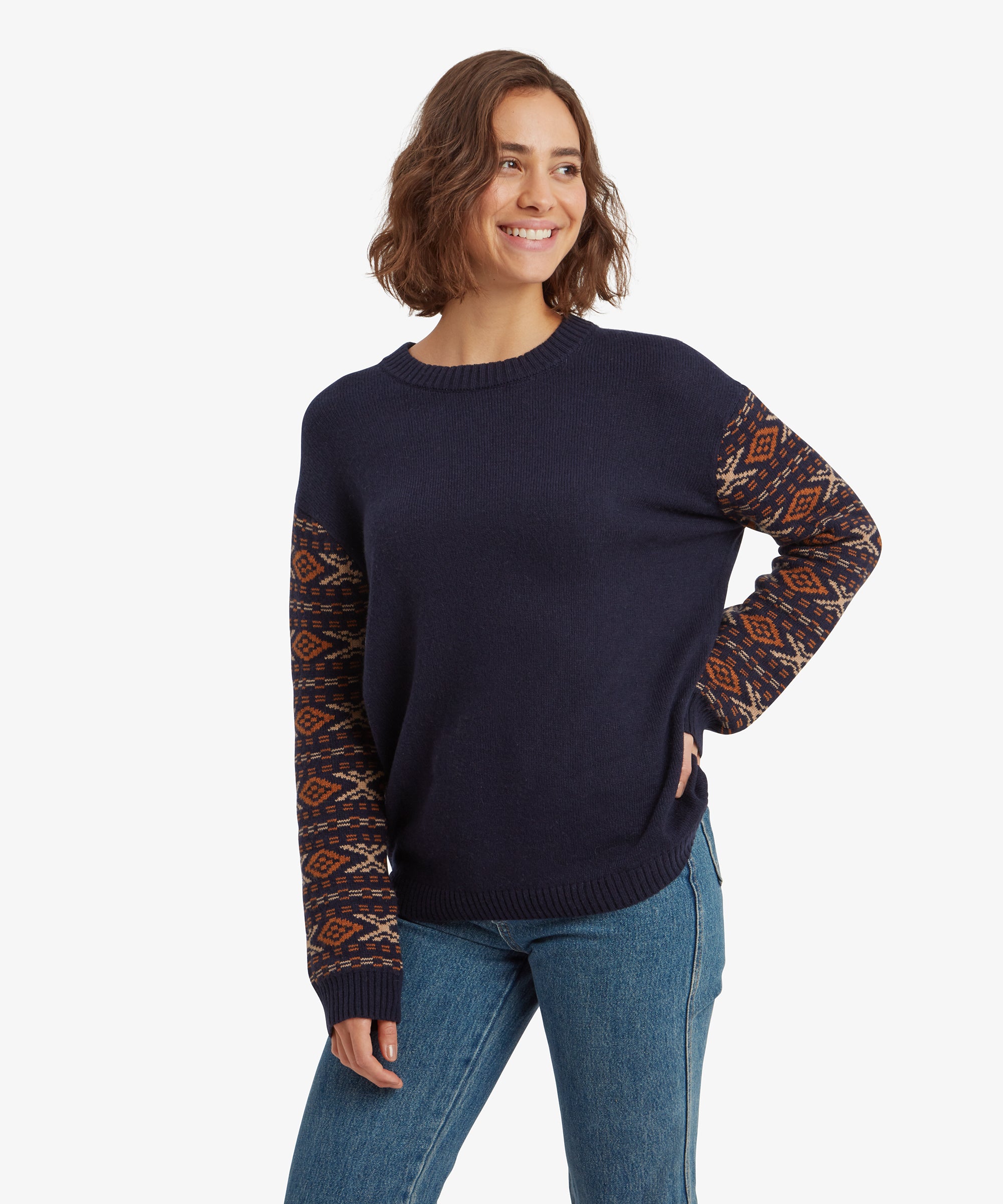 Dorje Crew Neck Sweater - Rathee Blue