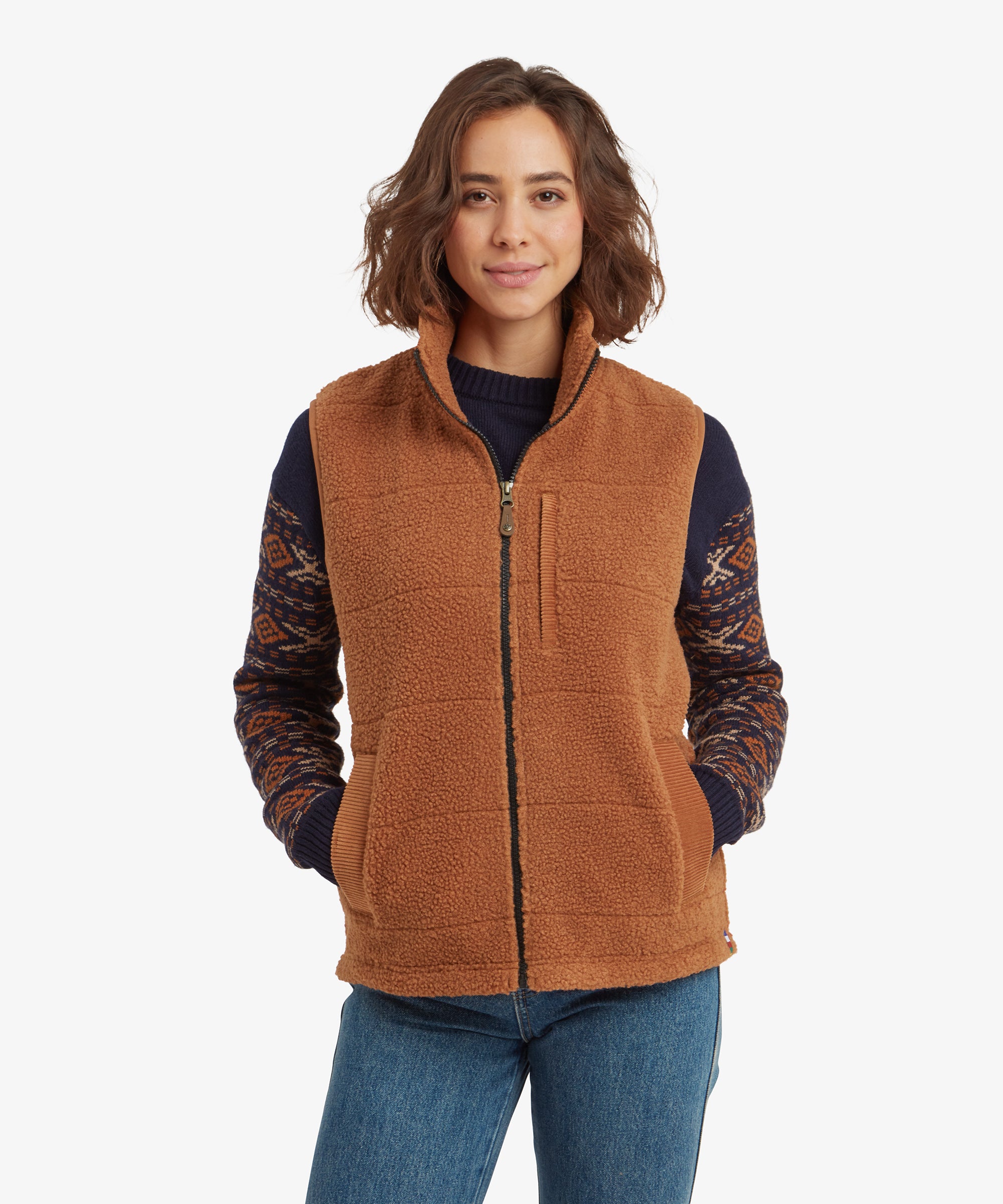 Rangeli Fleece Vest - Mocha