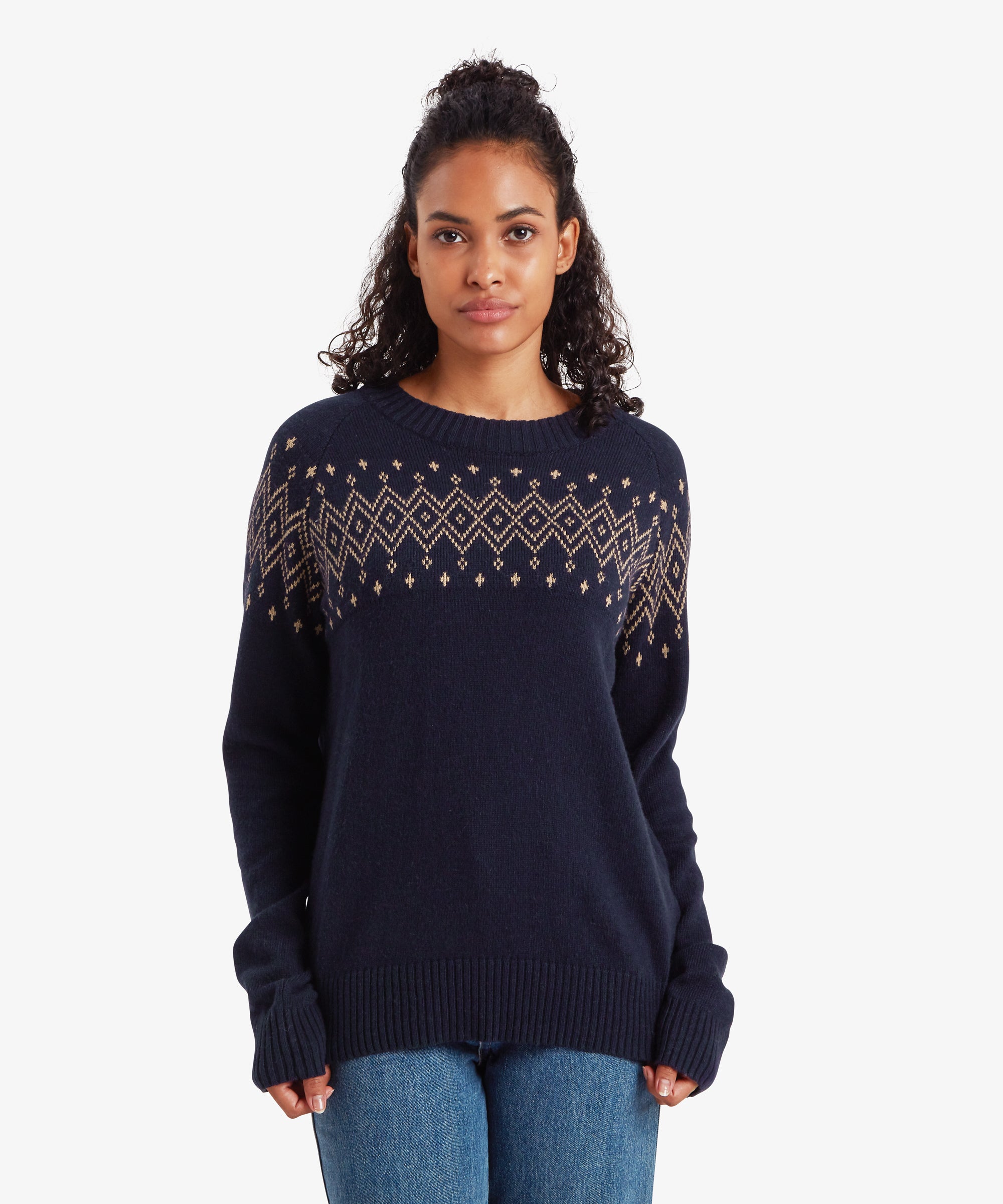 Yeshe Crew Neck Sweater - Rathee Blue