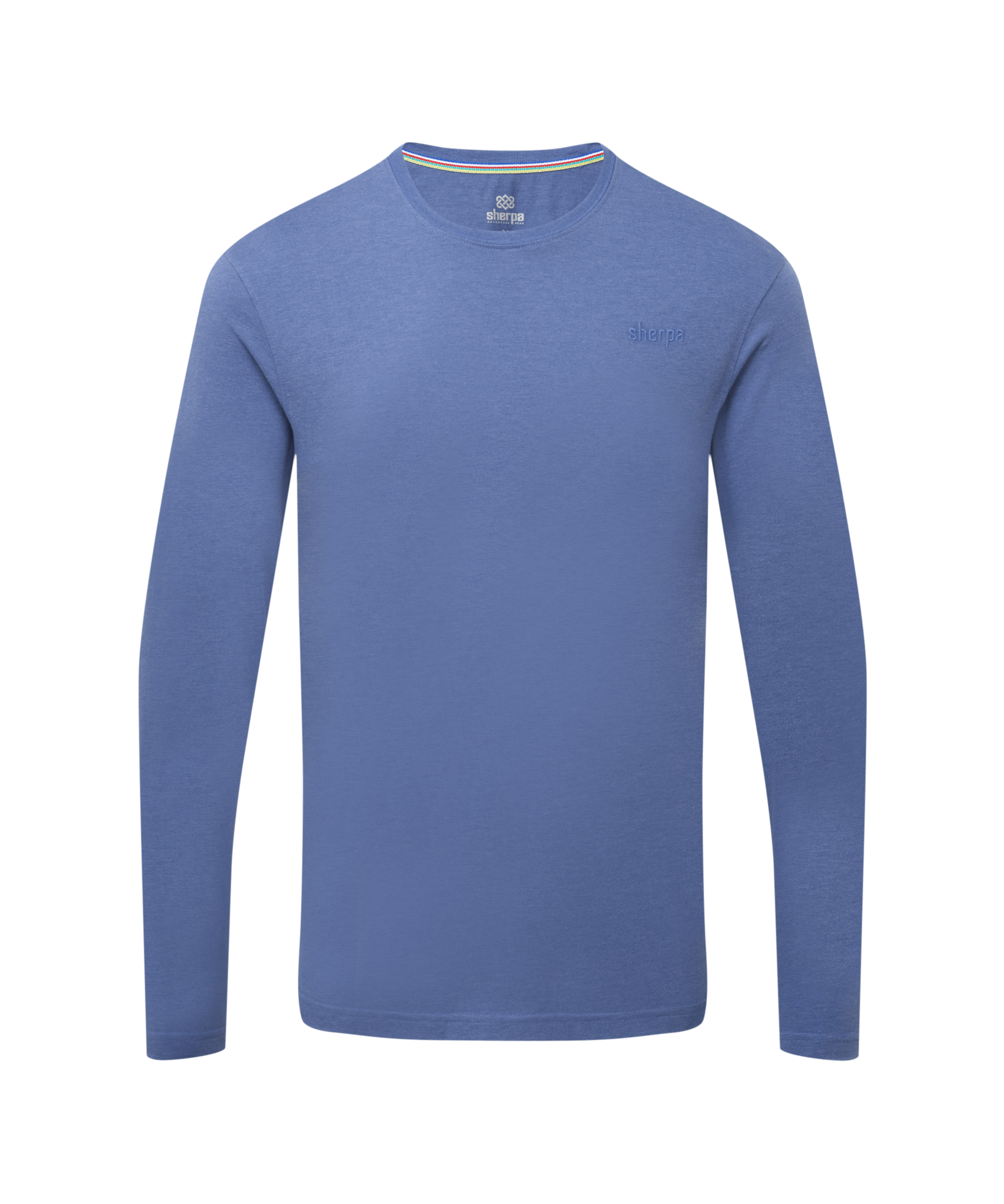 Men's blue long-sleeve T-Shirt on a white background