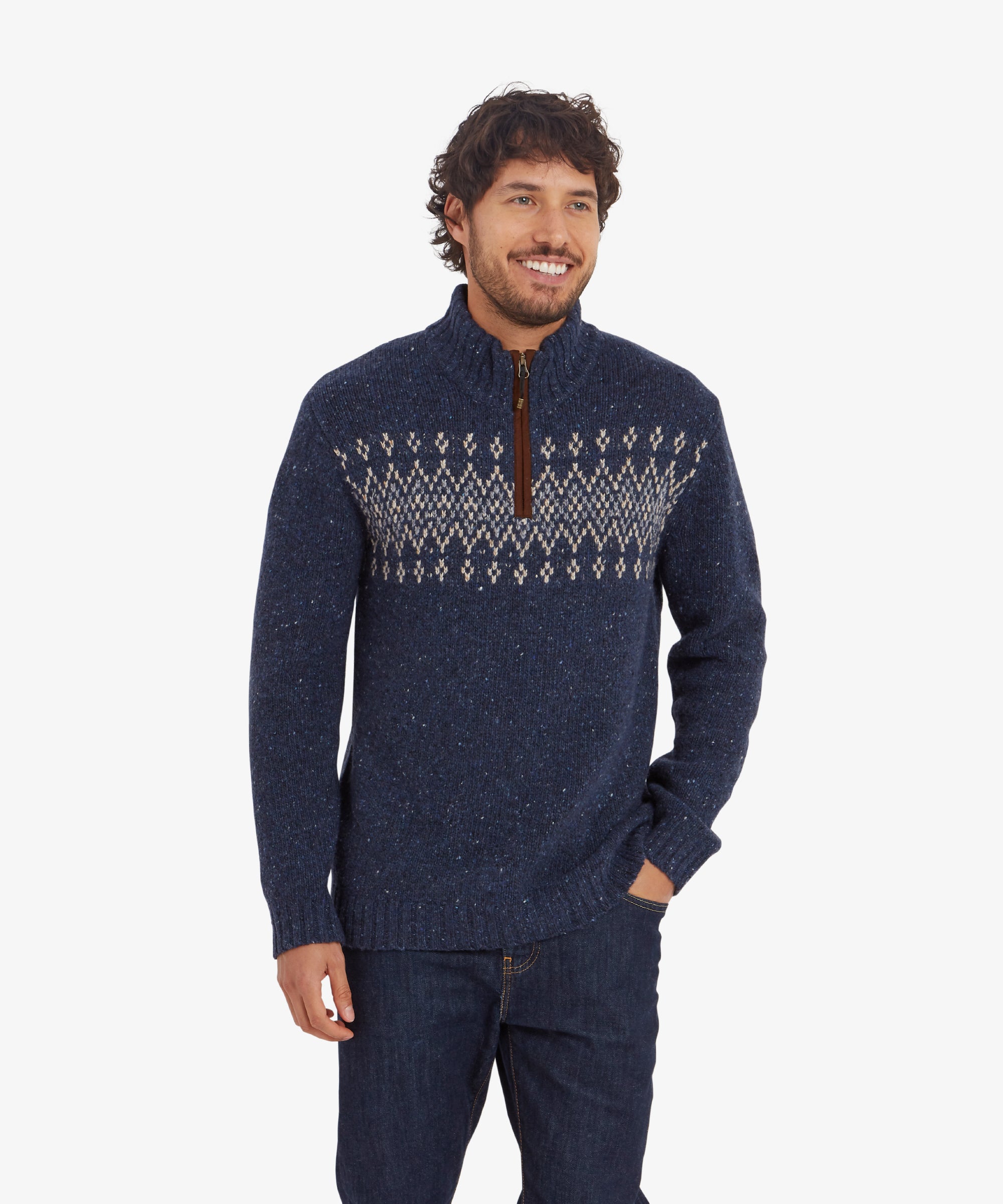 Dumji Quarter Zip Sweater - Rathee Blue