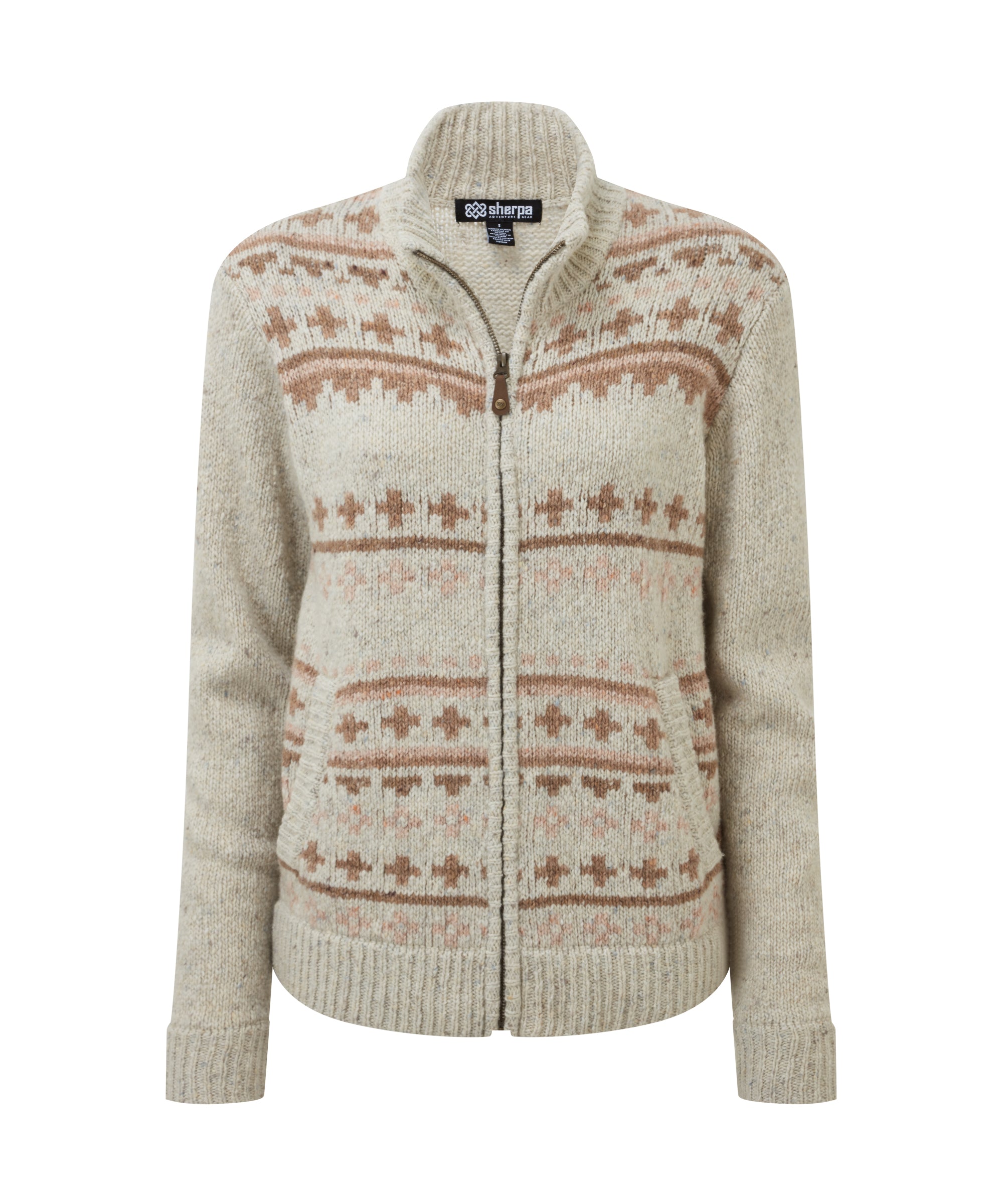 シャービー Women's Dumji Full Zip Cardigan Cream | Sherpa Adventure Gear
