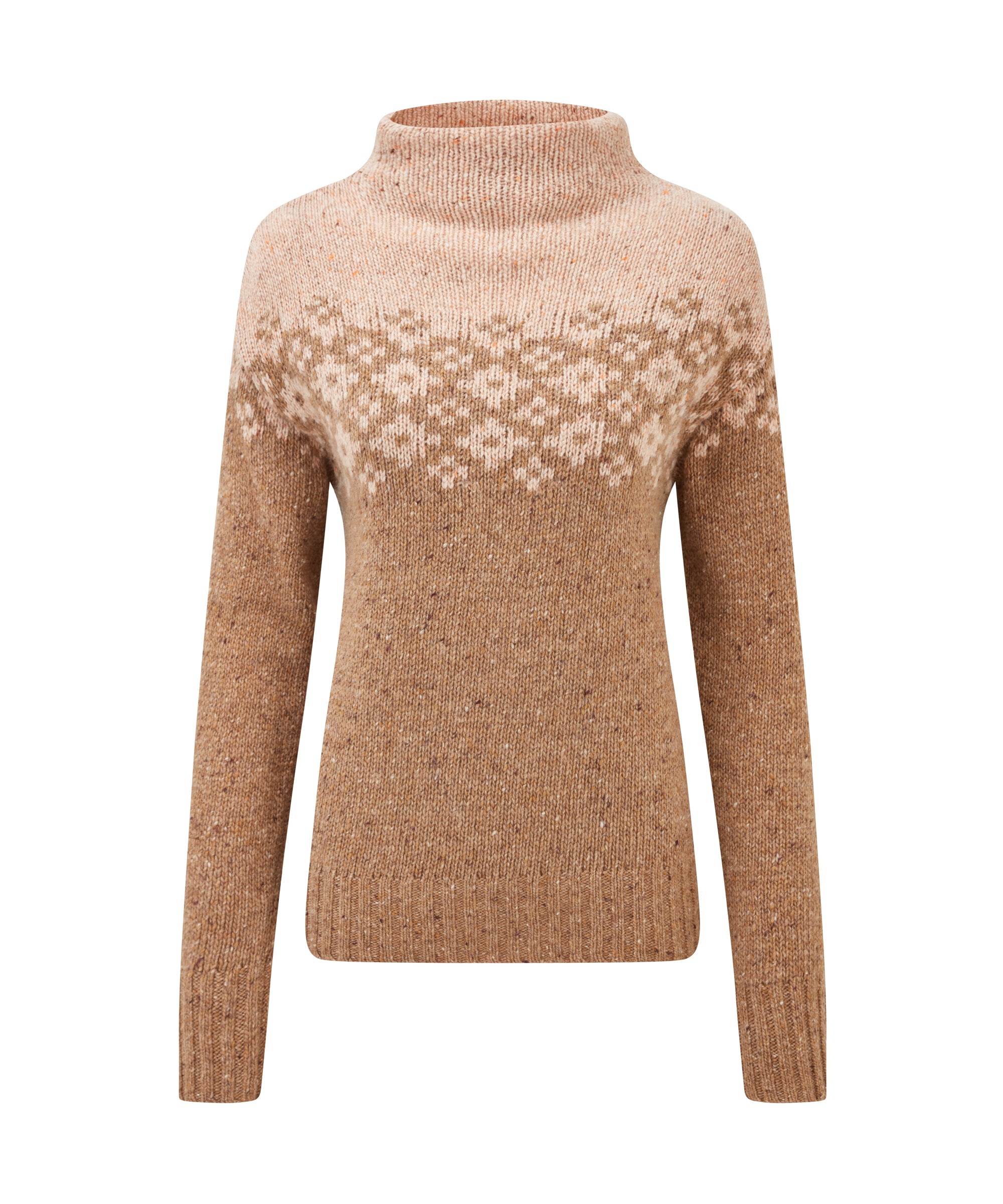 【S.N.Y.G.O】Mandara Women's Mandari Mock Neck Sweater Brown | Sherpa Adventure Gear