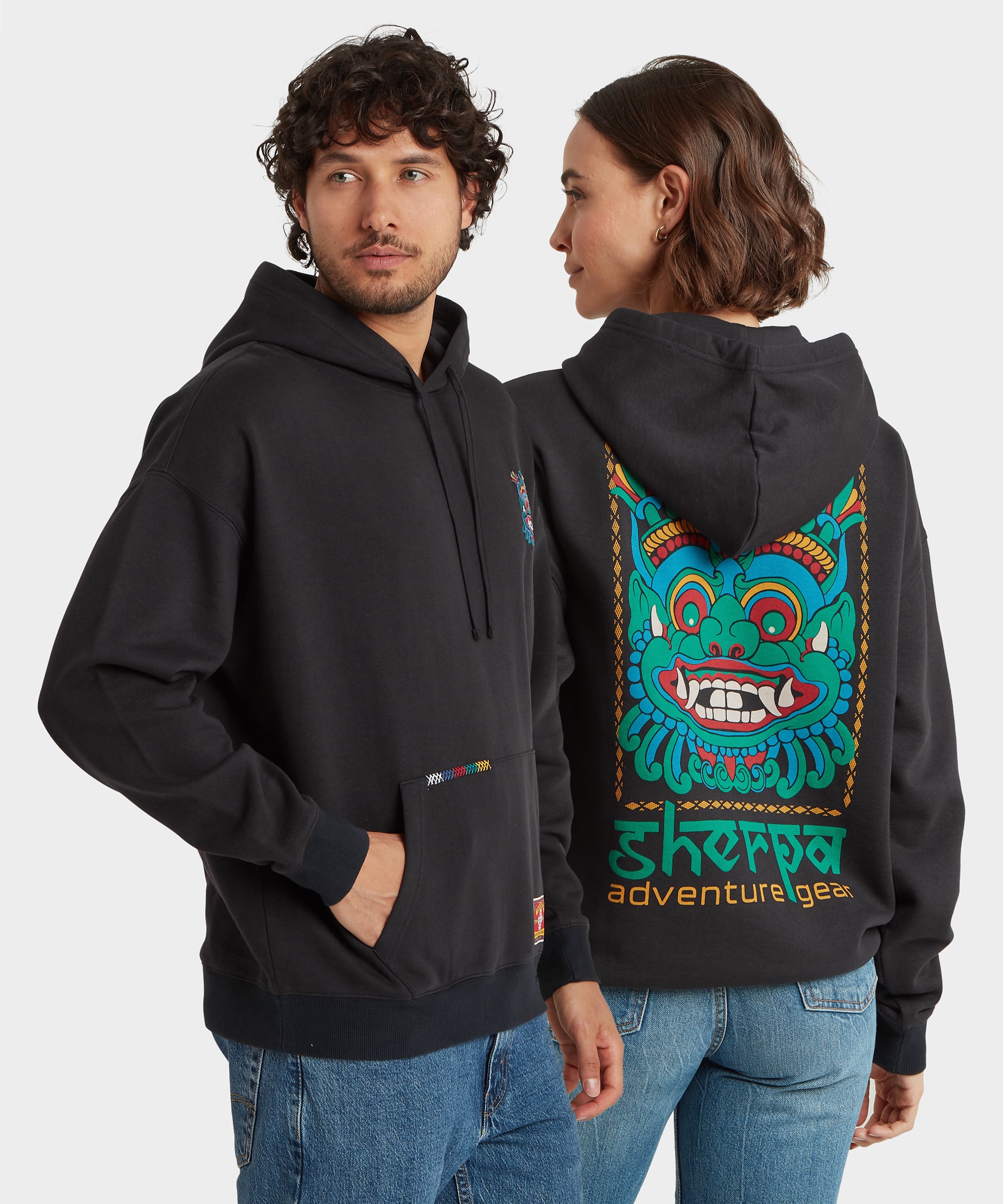 Unisex Tarcho Mask Hoodie Black | Sherpa Adventure Gear