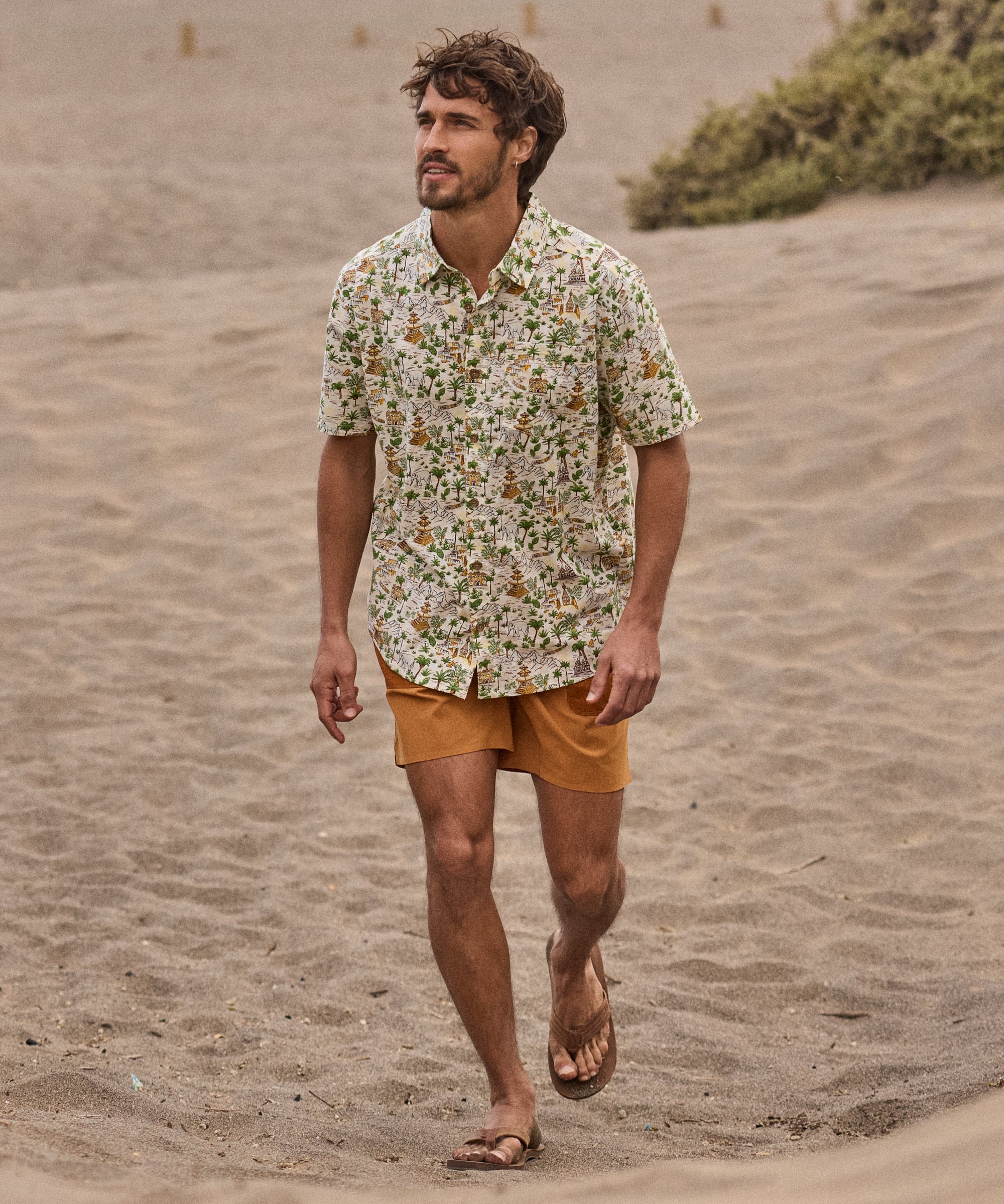 Ravi Short Sleeve Shirt - Multi in muted floral pattern