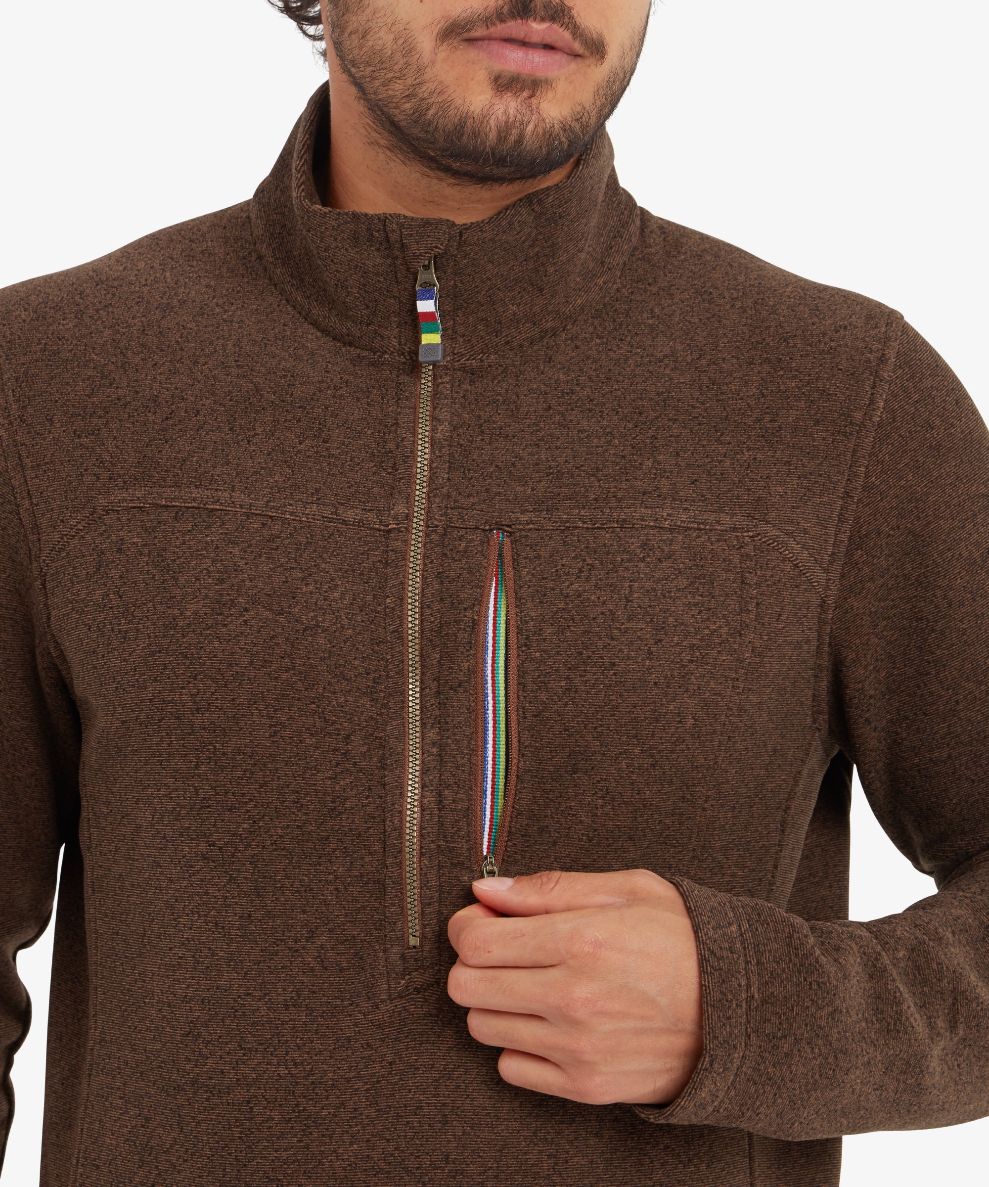 Men's Rolpa Quarter Zip Brown | Sherpa Adventure Gear