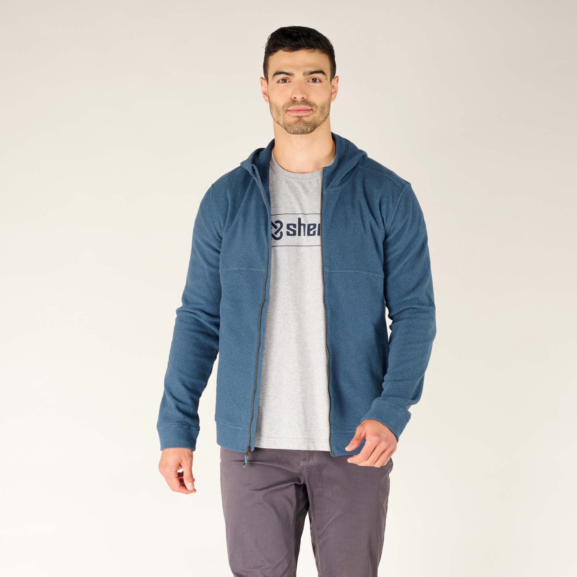 Mens Kula Full Zip Hoodie Blue | Sherpa Adventure Gear