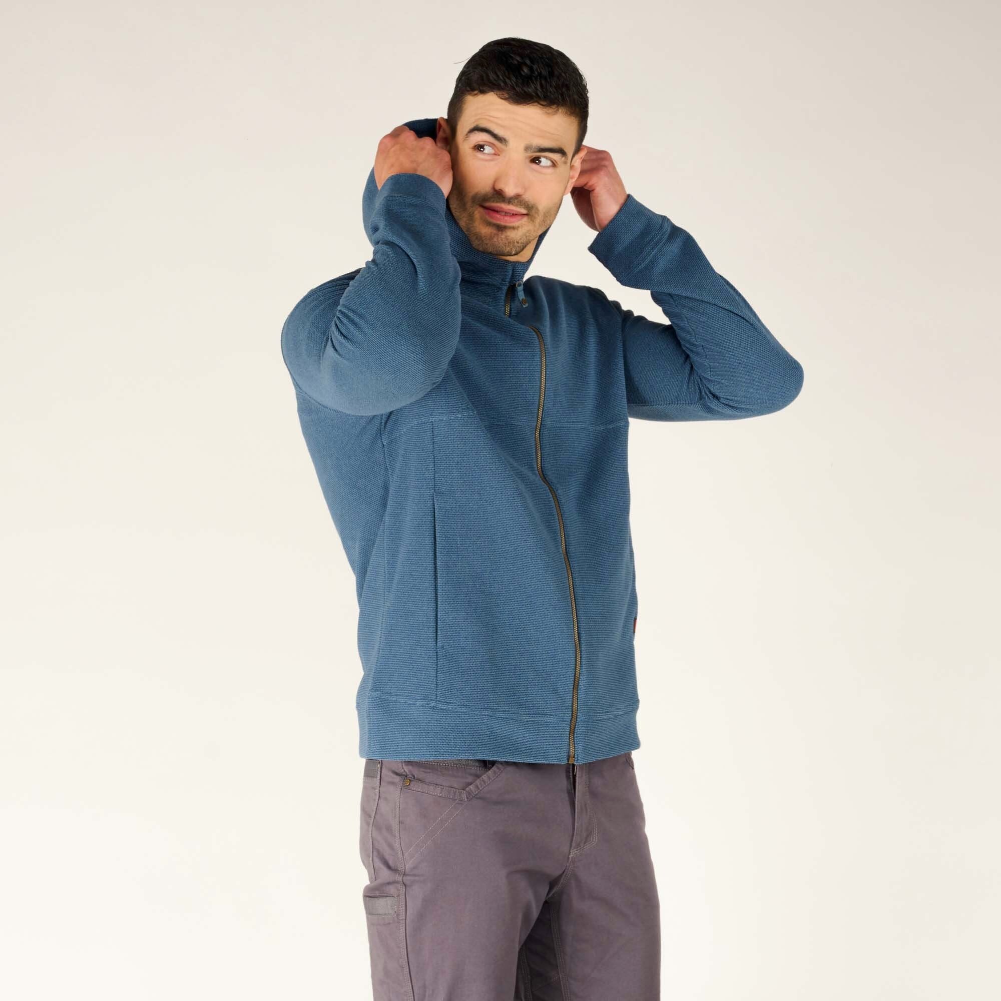 Mens Kula Full Zip Hoodie Blue | Sherpa Adventure Gear