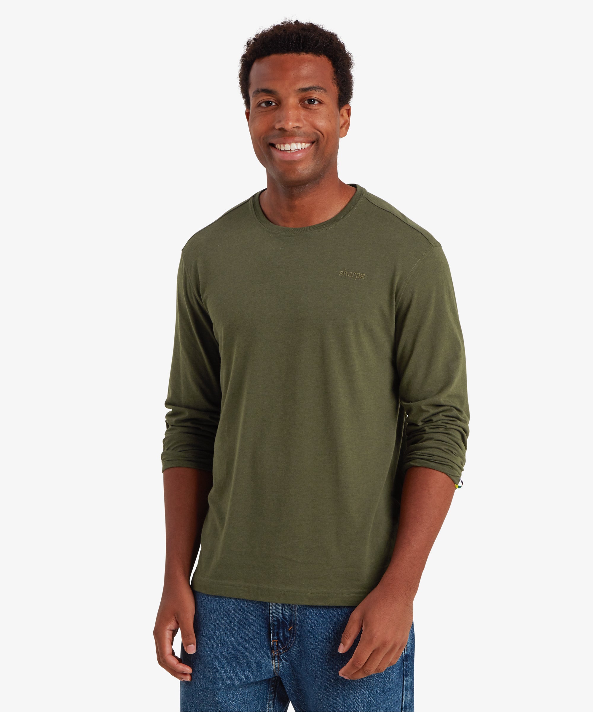 Men's Bali Long Sleeve Crew Green | Sherpa Adventure Gear