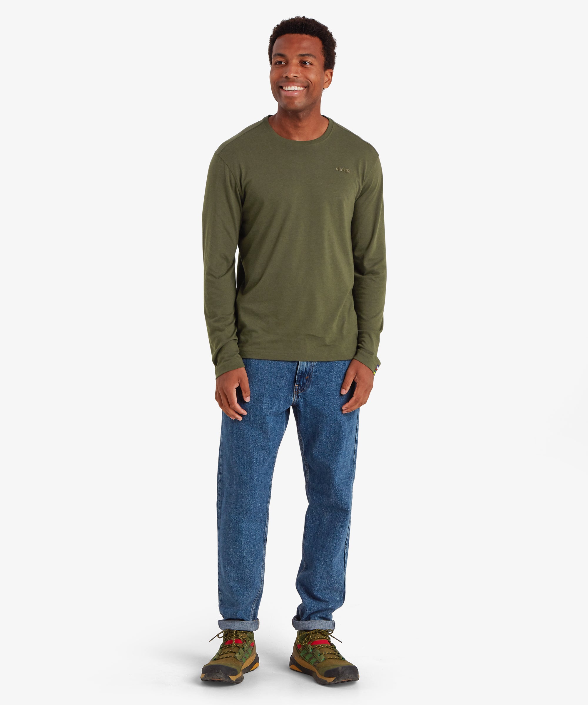 Men's Bali Long Sleeve Crew Green | Sherpa Adventure Gear
