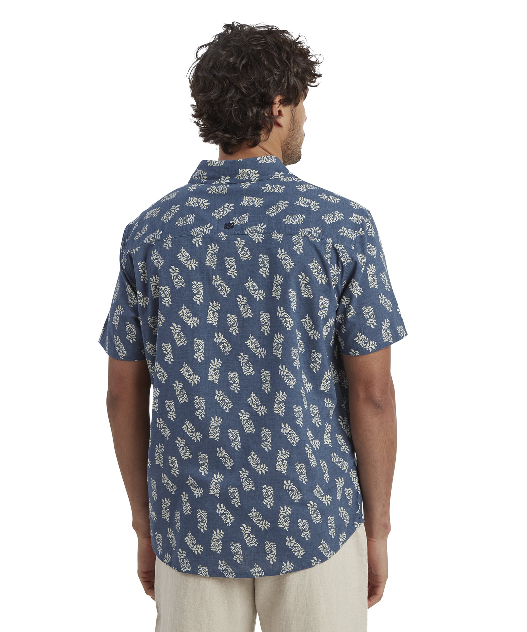 Mens Indi Floral Shortsleeve Shirt Rathee Blue | Sherpa Adventure Gear