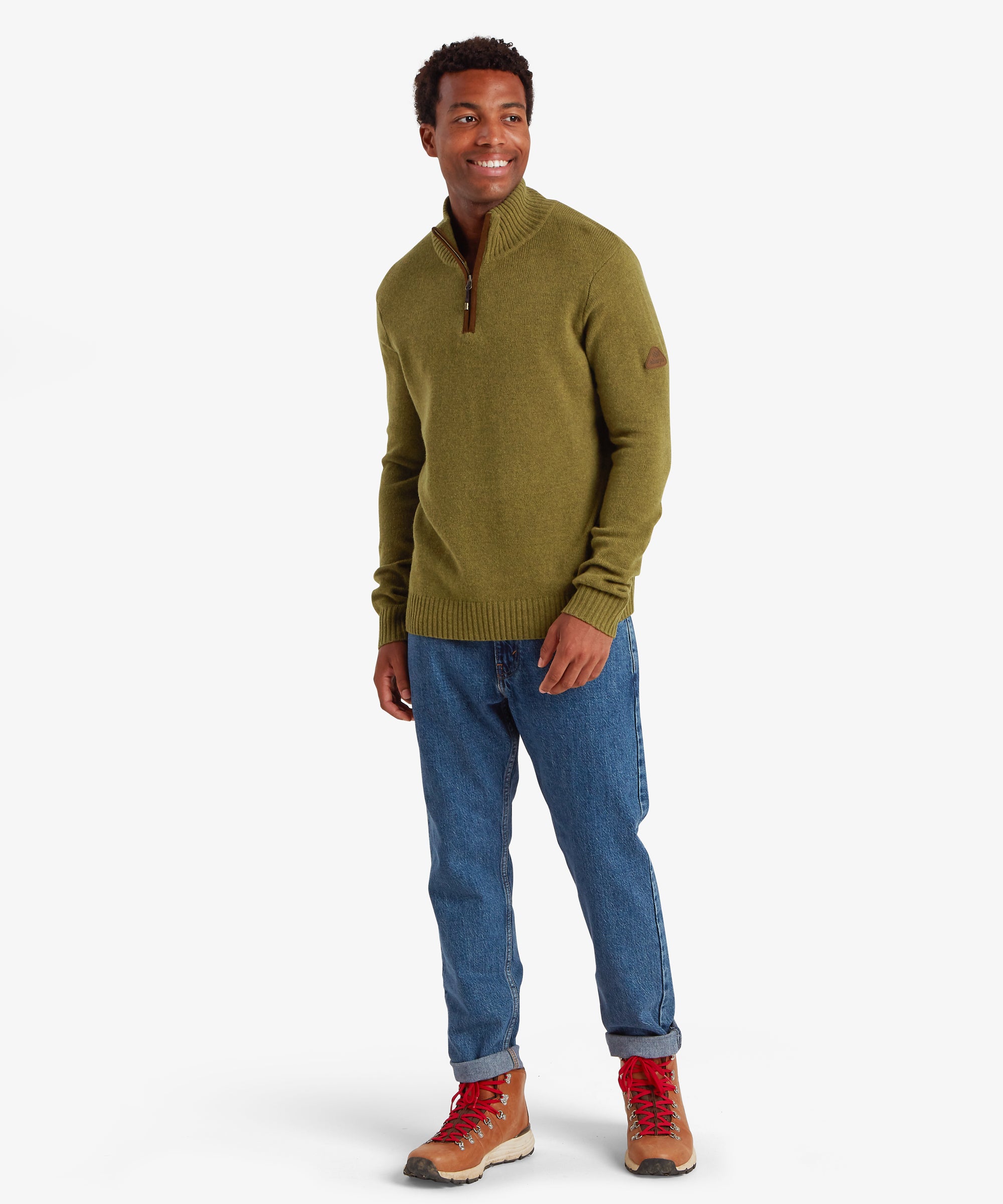 Men's Kangtega Quarter Zip Sweater Green | Sherpa Adventure Gear