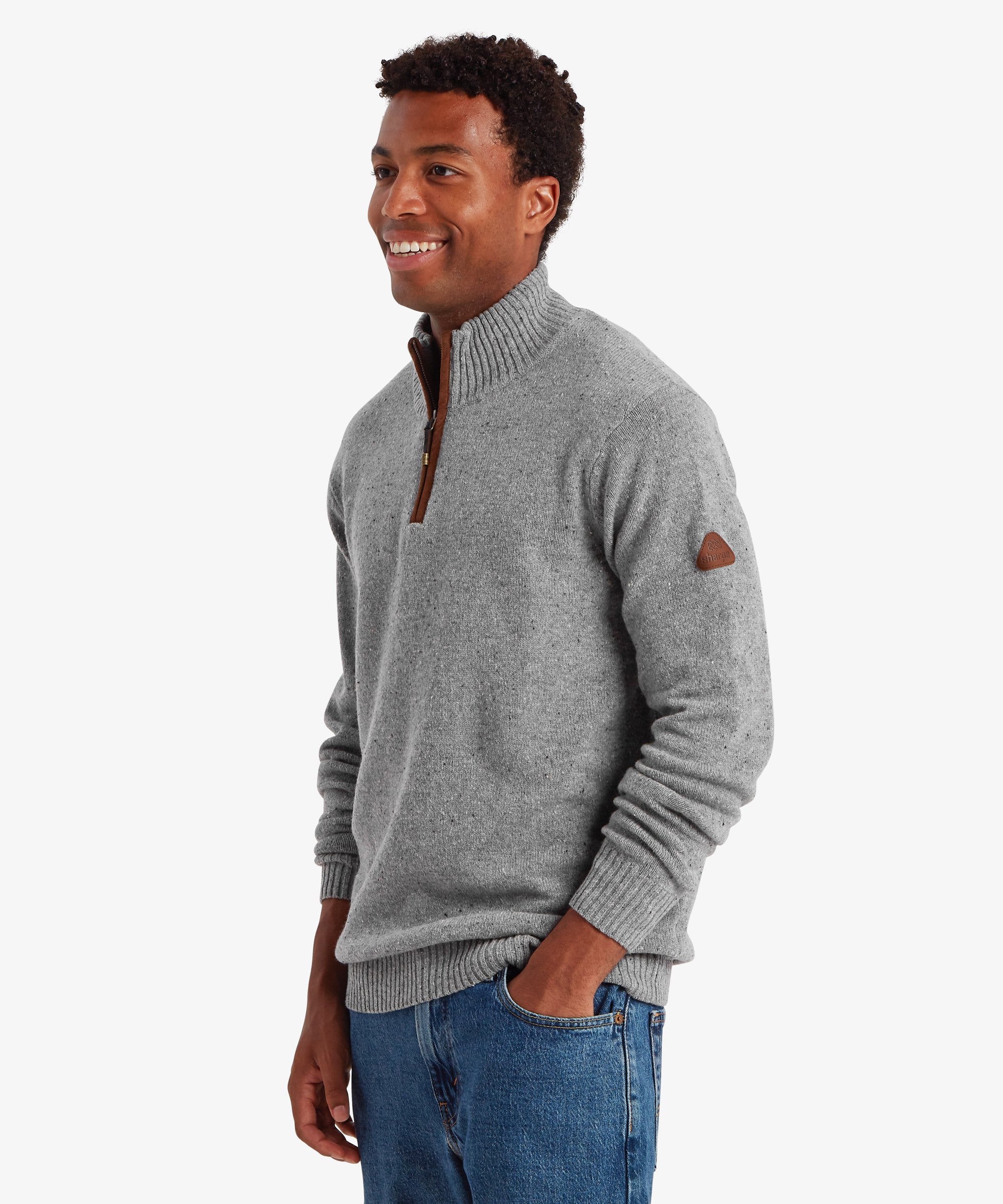 Men's Kangtega 1/4 Zip Sweater Gray | Sherpa Adventure Gear Men's Kangtega 1/4 Zip Sweater Gray | Sherpa Adventure Gear