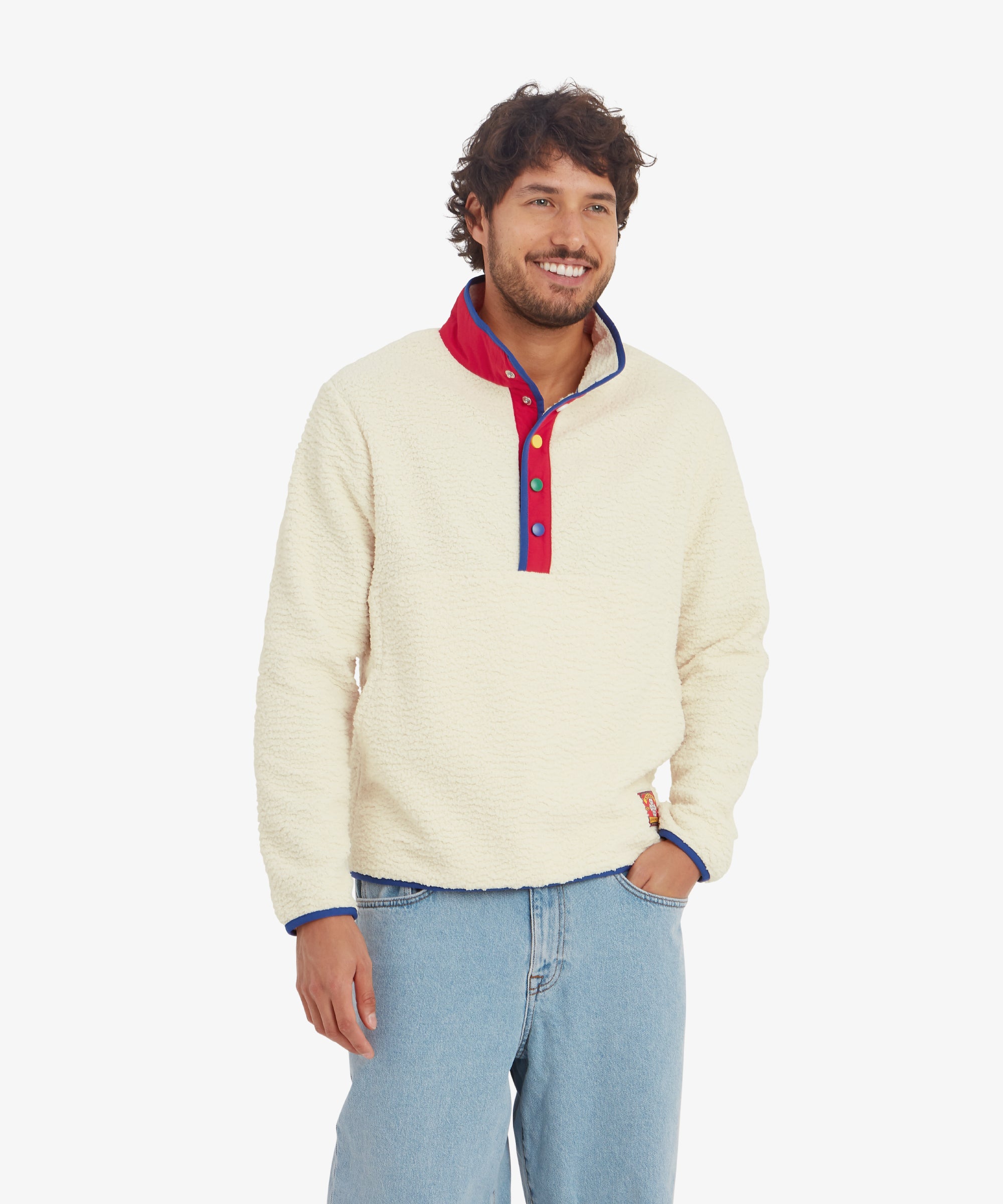 Unisex Tarcho Quarter Snap Pullover Cream | Sherpa Adventure Gear