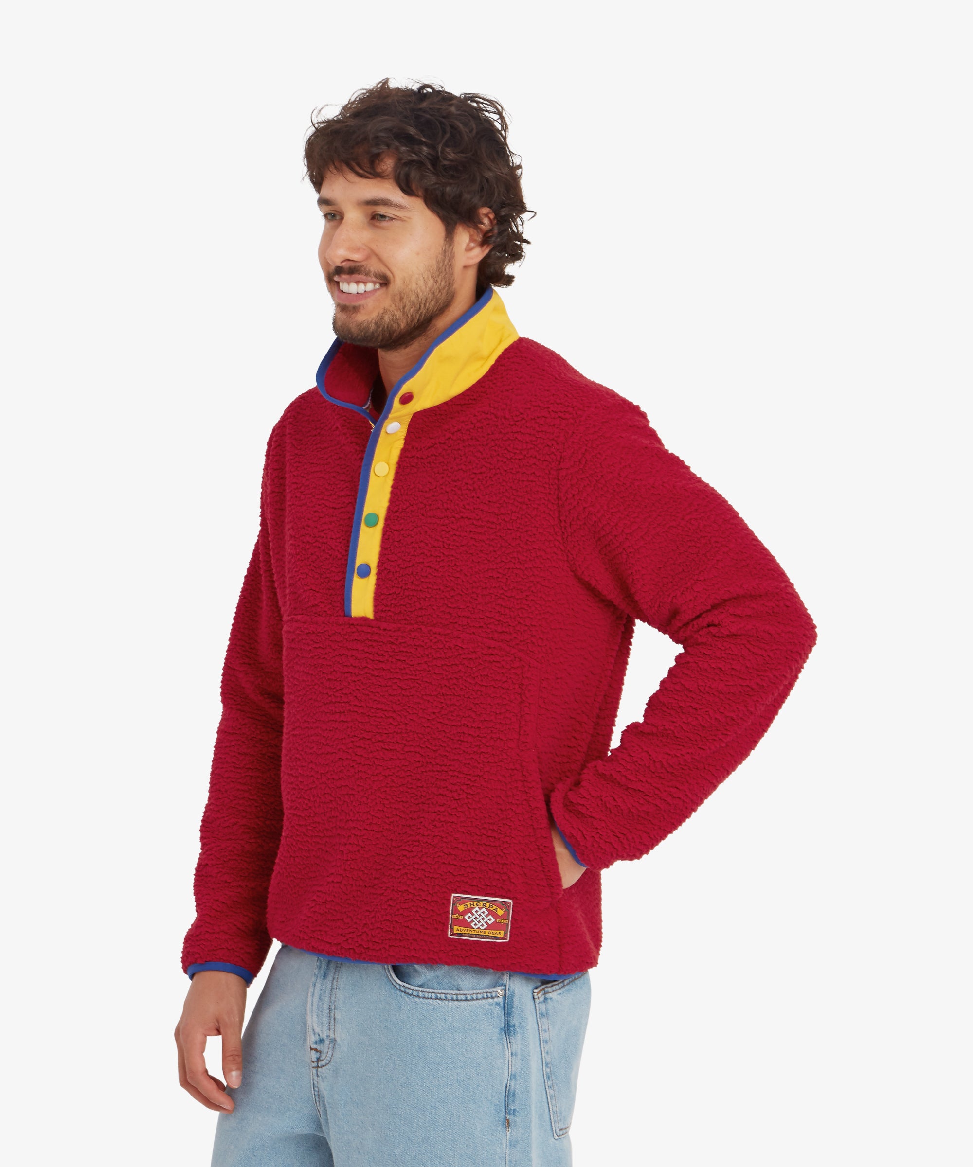Unisex Tarcho Quarter Snap Pullover Red | Sherpa Adventure Gear Unisex Tarcho Quarter Snap Pullover Red | Sherpa Adventure Gear