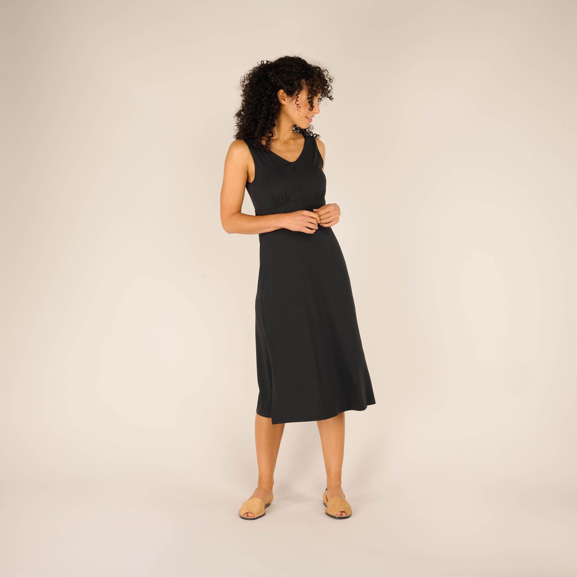 Womens Neha Midi Dress Black | Sherpa Adventure Gear