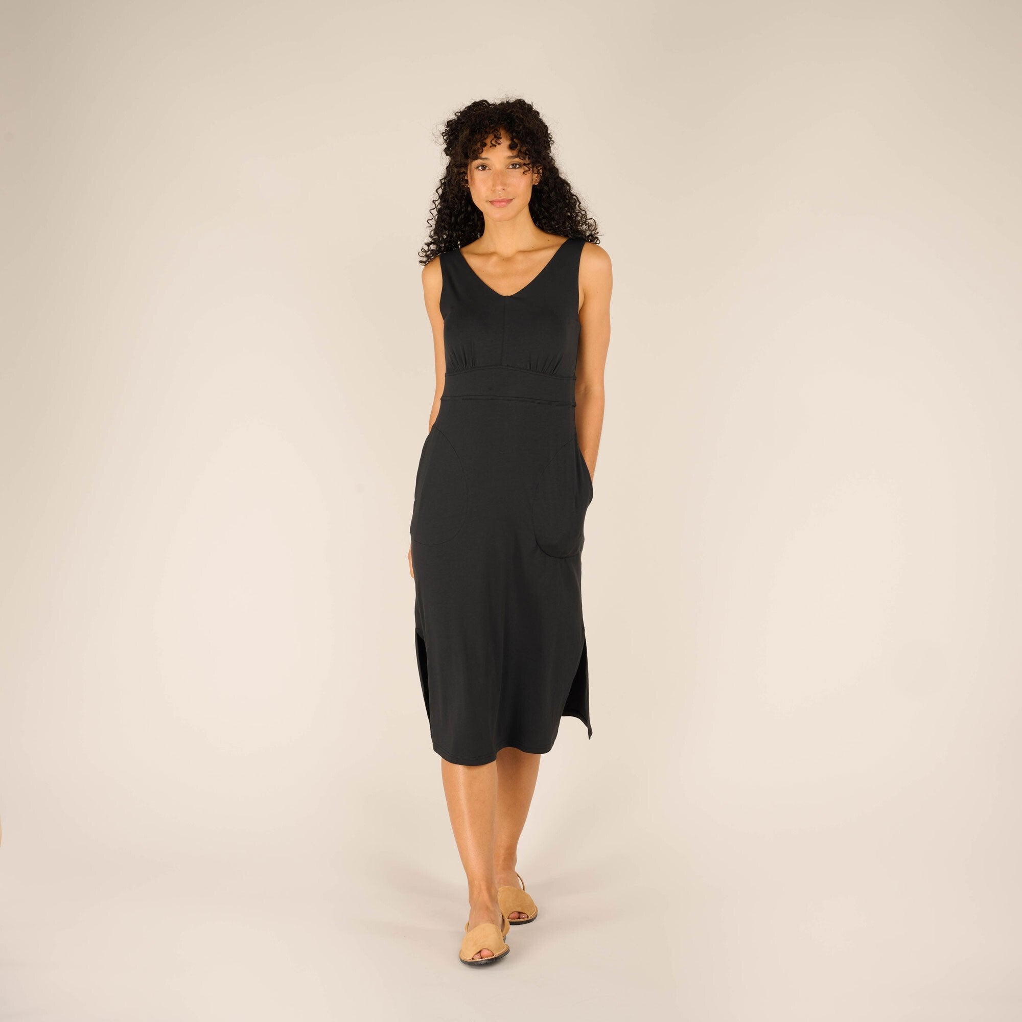 Womens Neha Midi Dress Black | Sherpa Adventure Gear