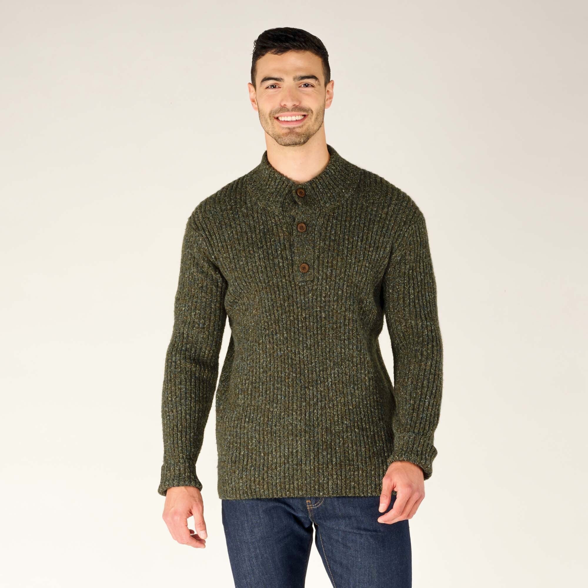 Mens Ranga Button Neck Green | Sherpa Adventure Gear