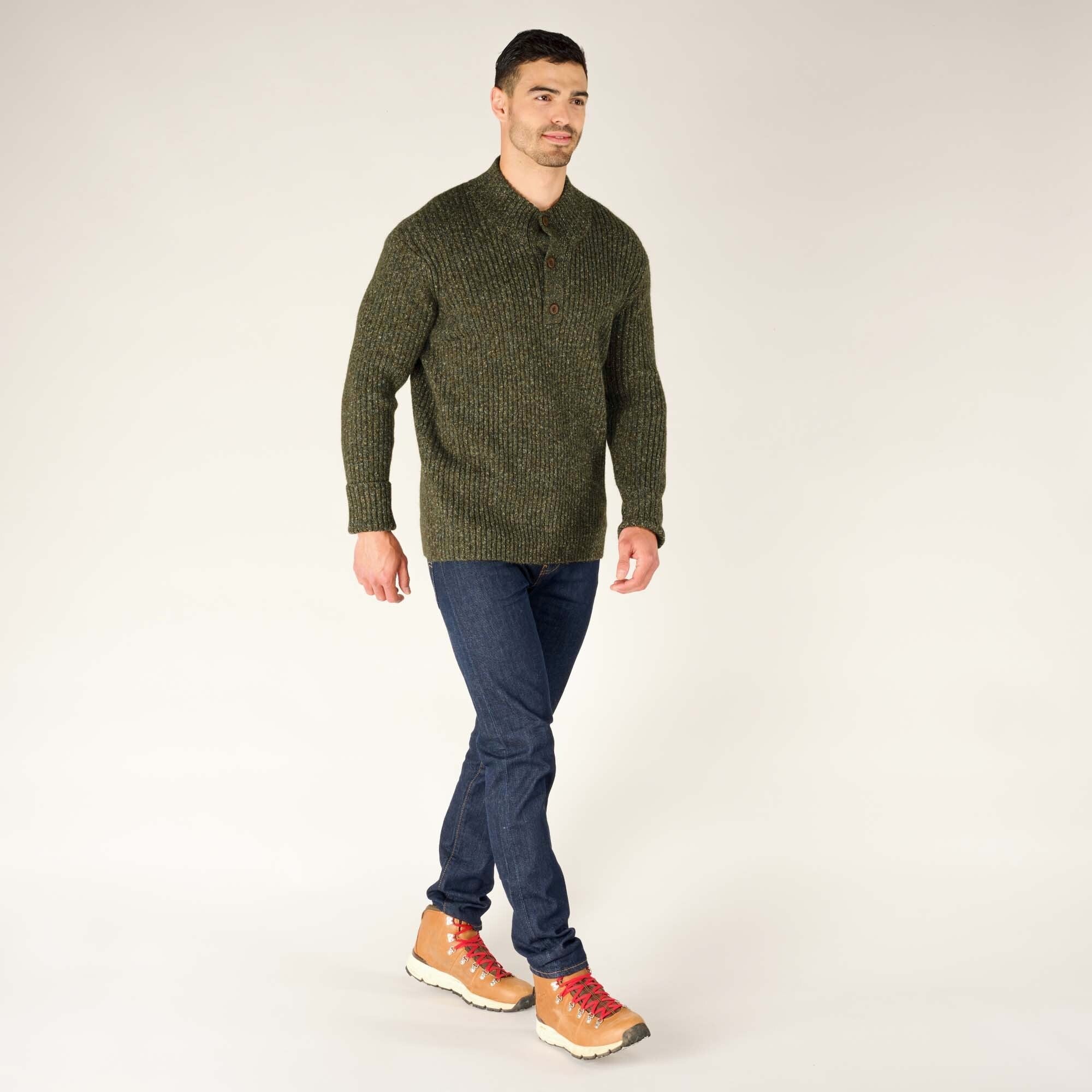 Mens Ranga Button Neck Green | Sherpa Adventure Gear