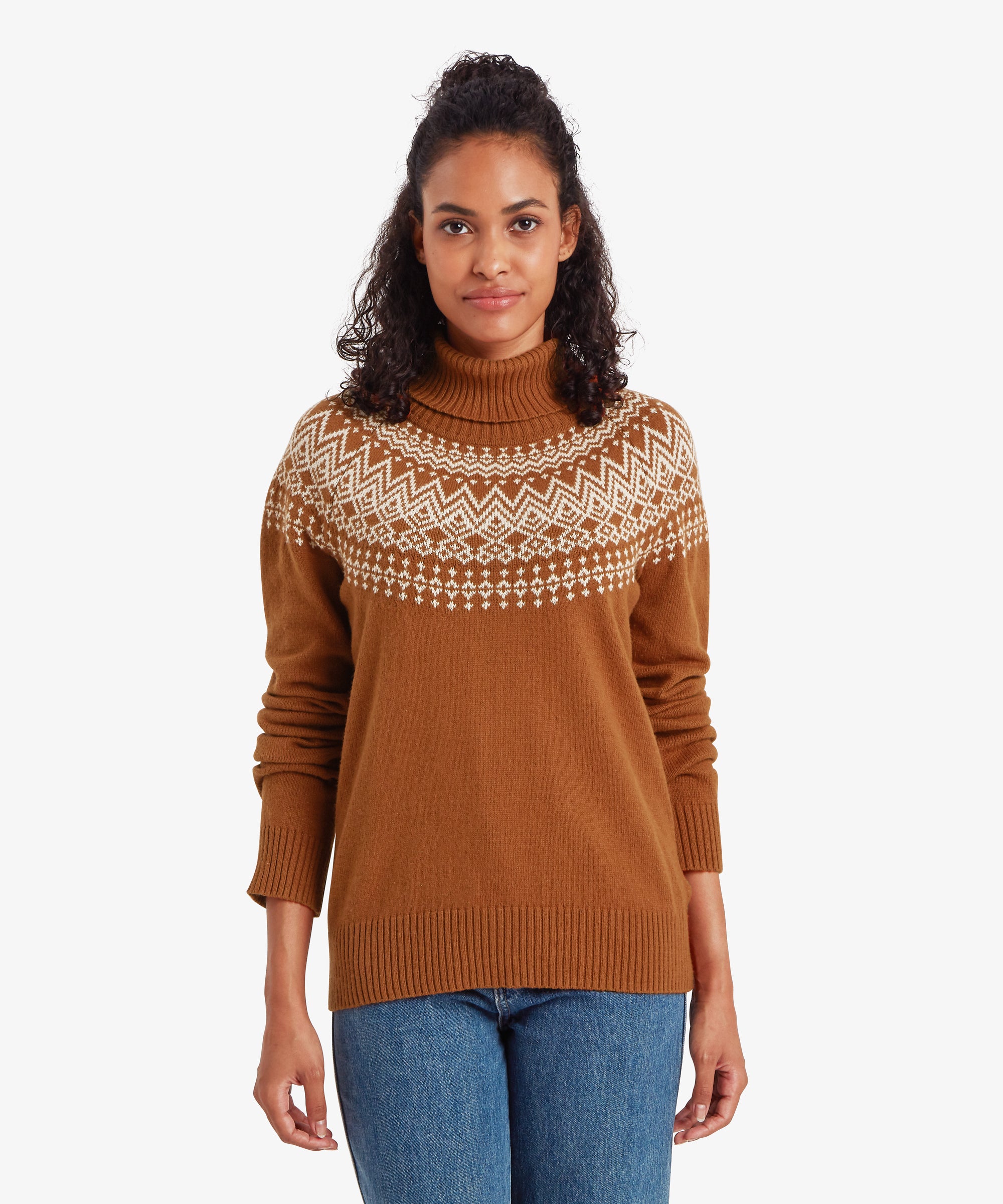 Women's Camkilo Roll Neck Sweater Brown | Sherpa Adventure Gear