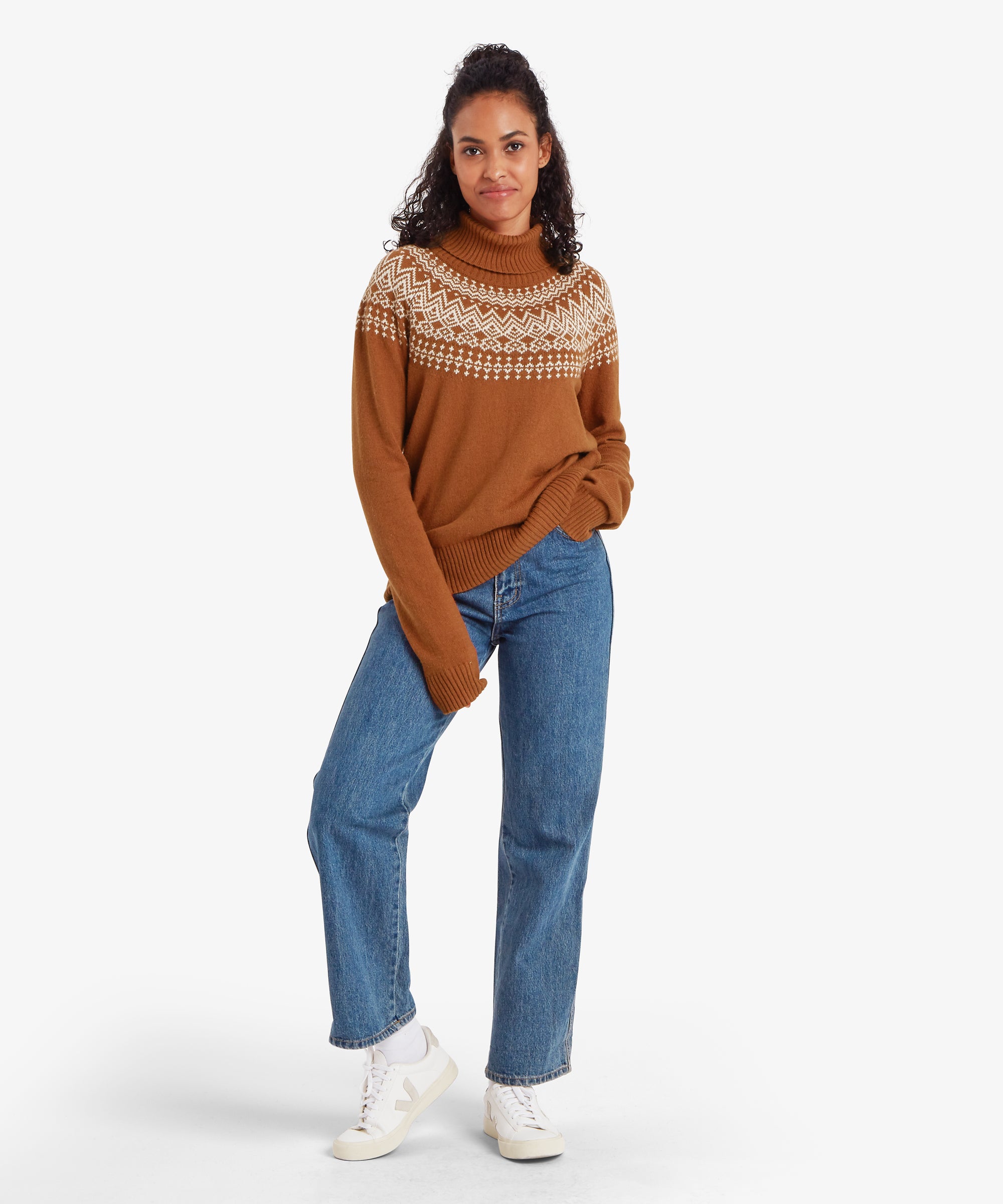Women's Camkilo Roll Neck Sweater Brown | Sherpa Adventure Gear