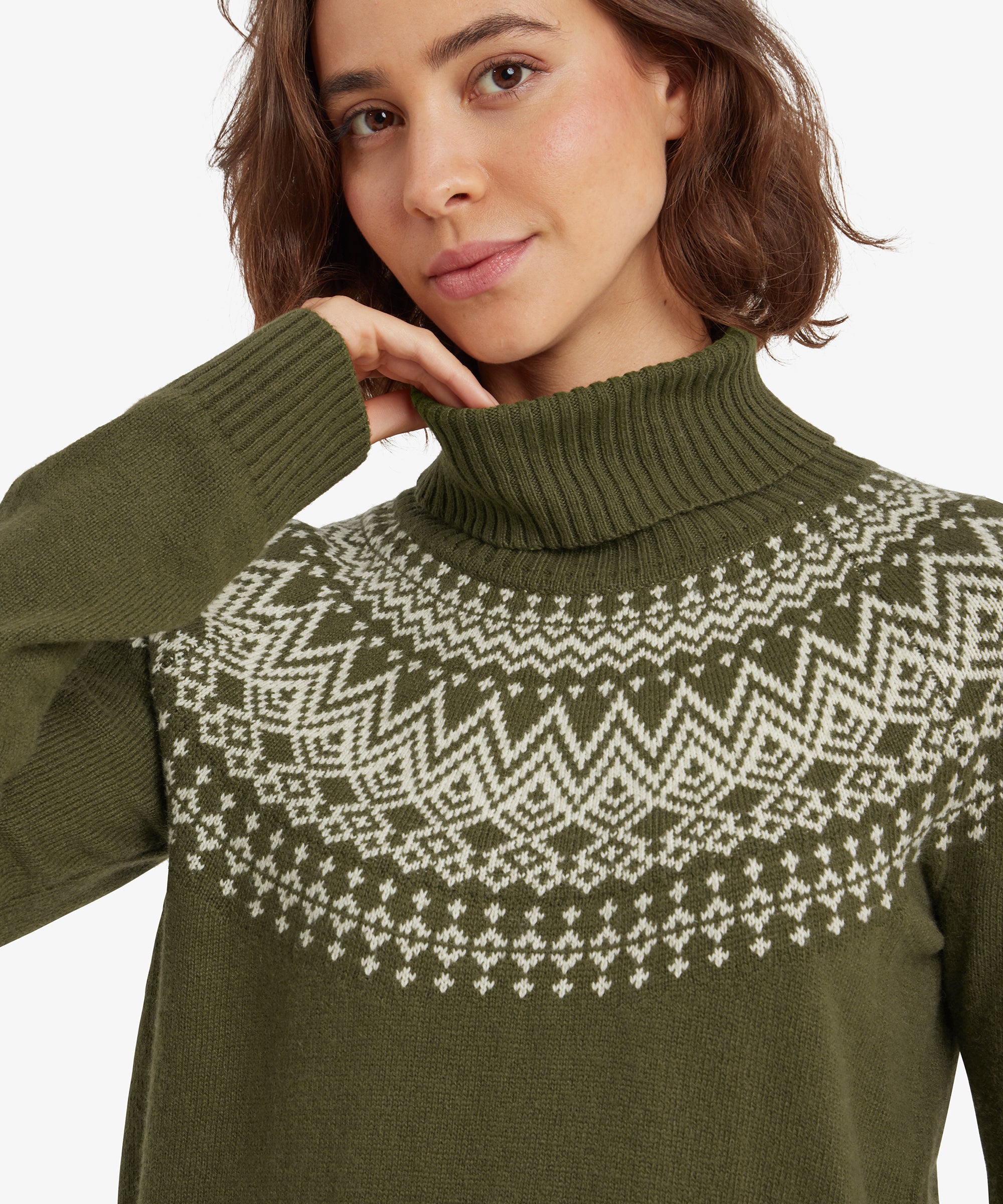 Women's Camkilo Roll Neck Sweater Green | Sherpa Adventure Gear