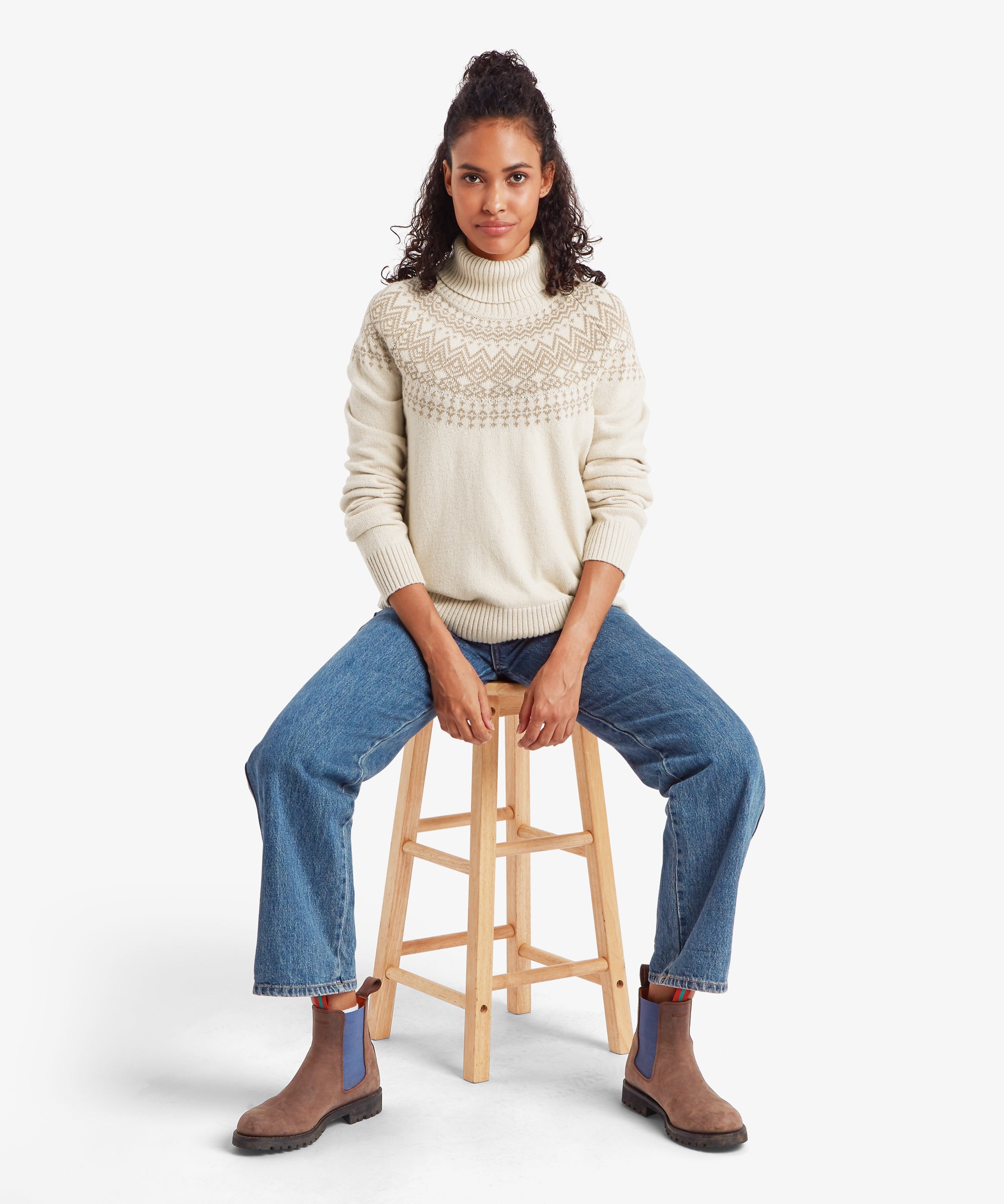 Camkilo Roll Neck Sweater - Ecru