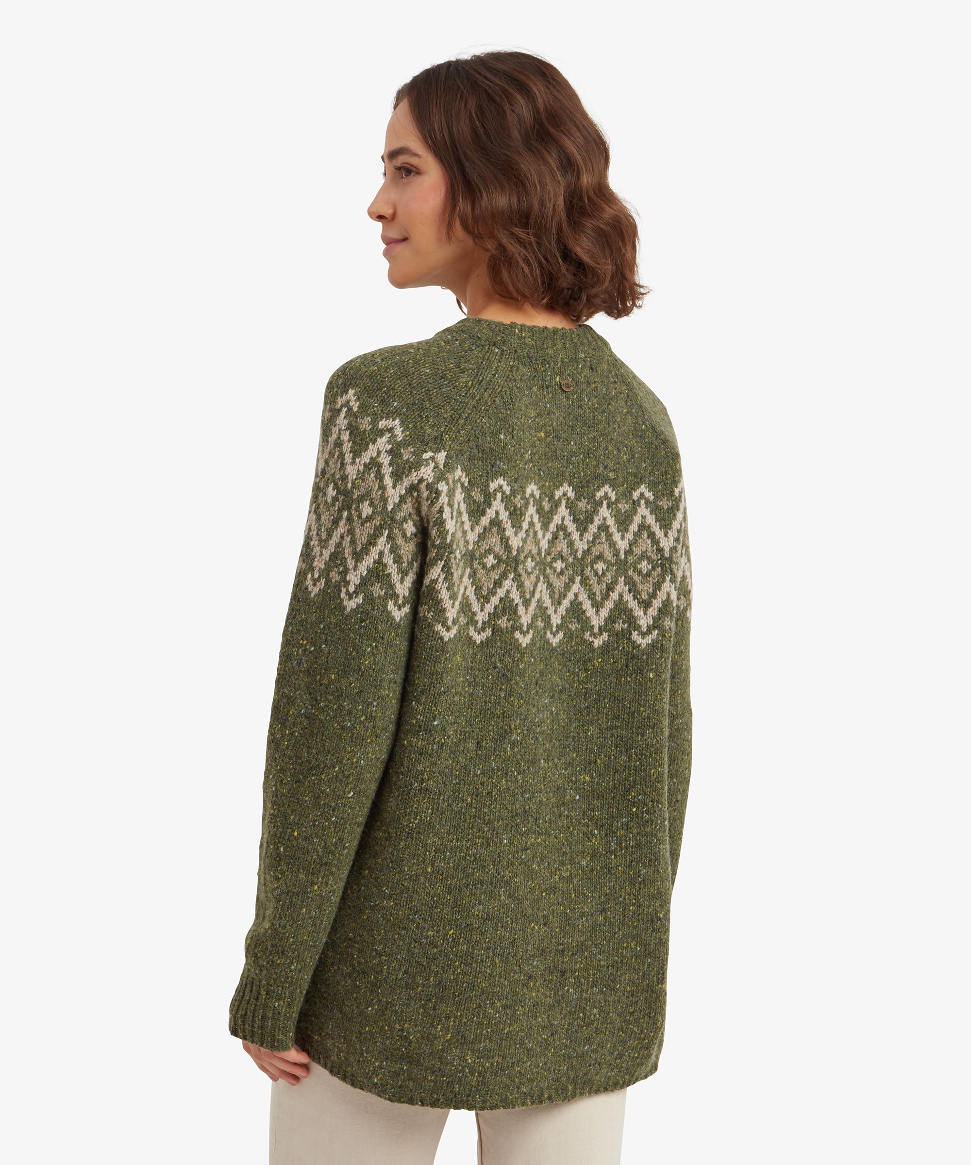 Langer Dumji-Pullover – Immergrün