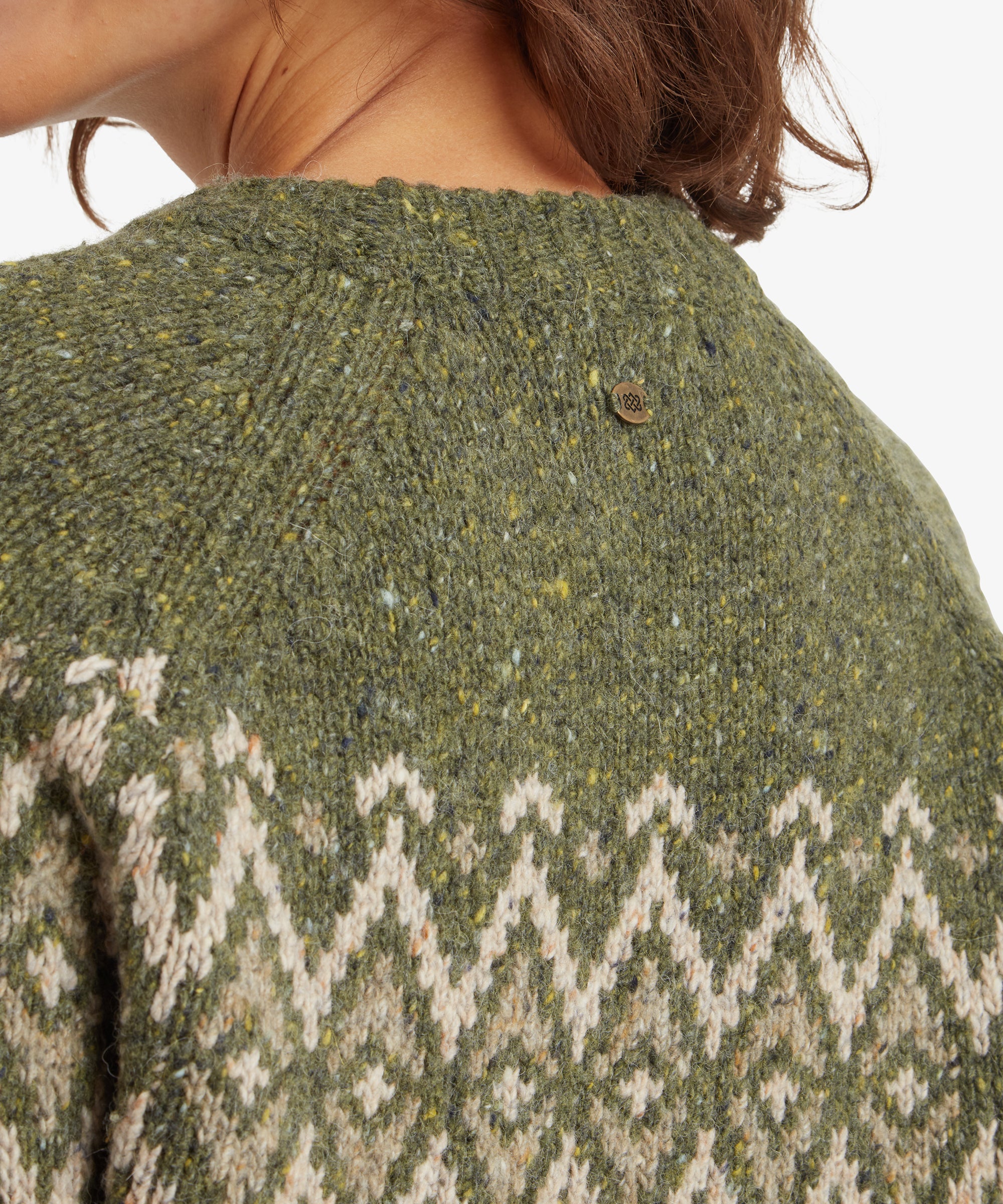 Langer Dumji-Pullover – Immergrün