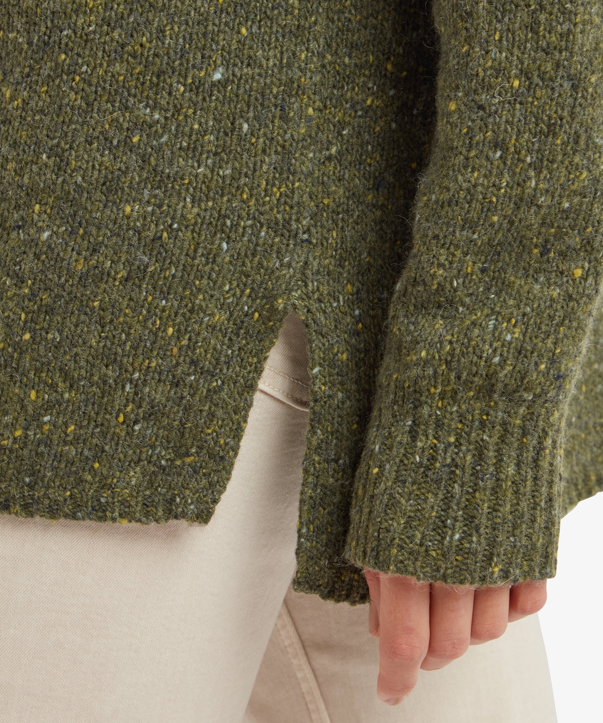 Langer Dumji-Pullover – Immergrün