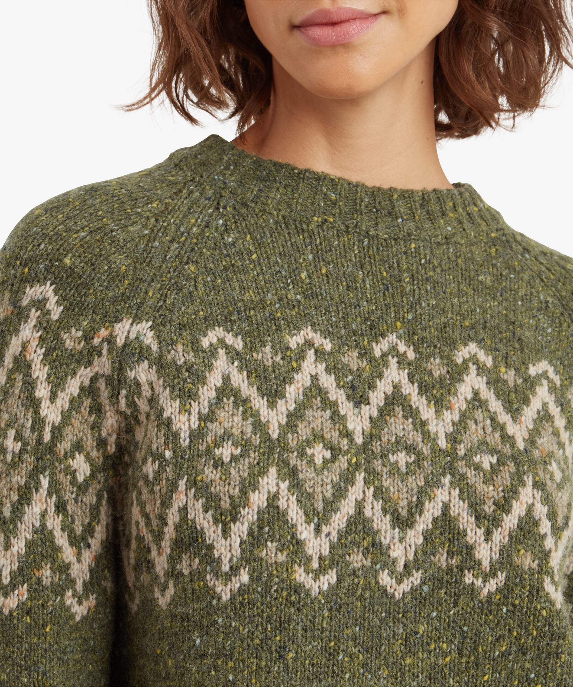 Langer Dumji-Pullover – Immergrün