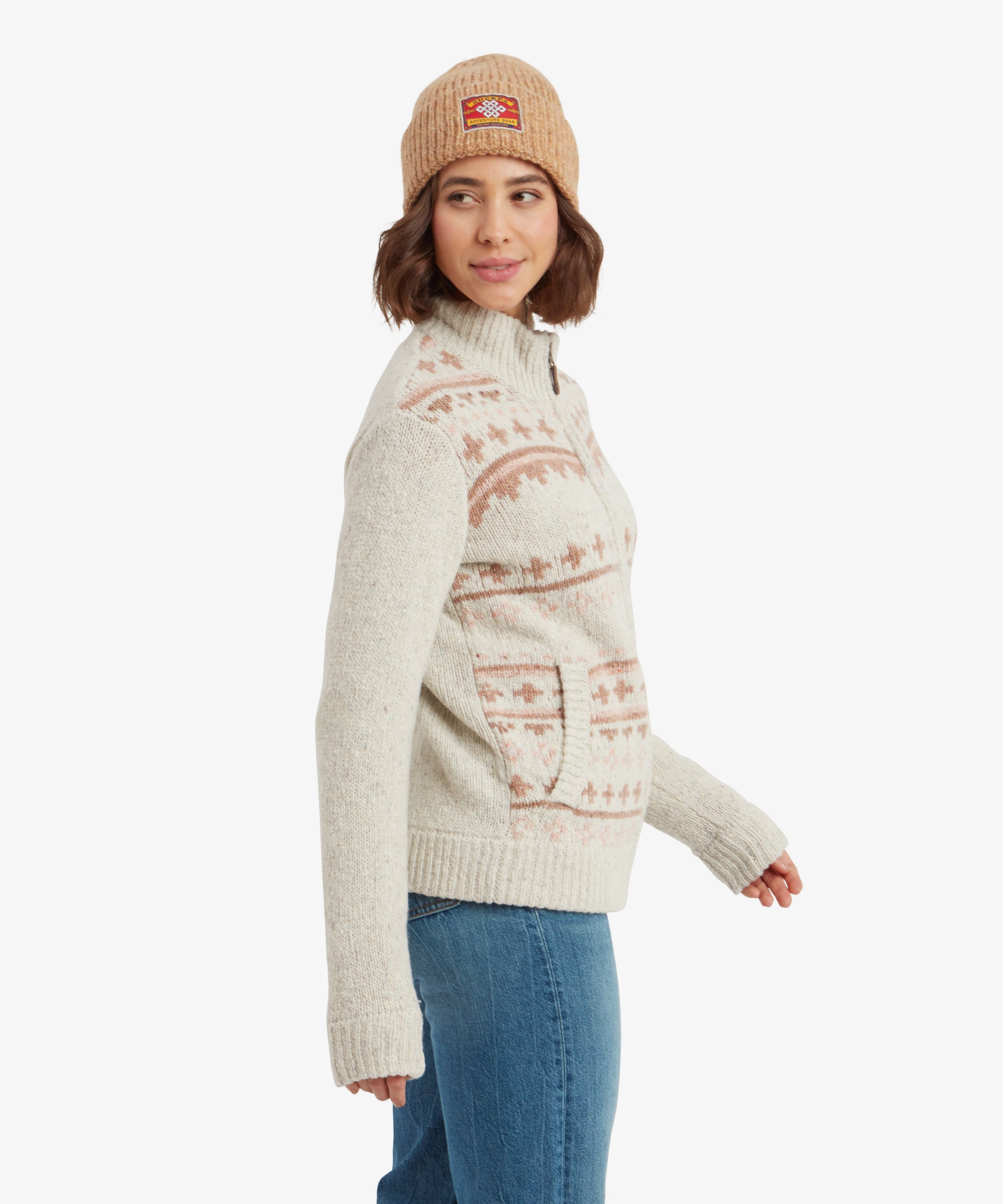 Dumji Strickjacke mit durchgehendem Reißverschluss - Peetho