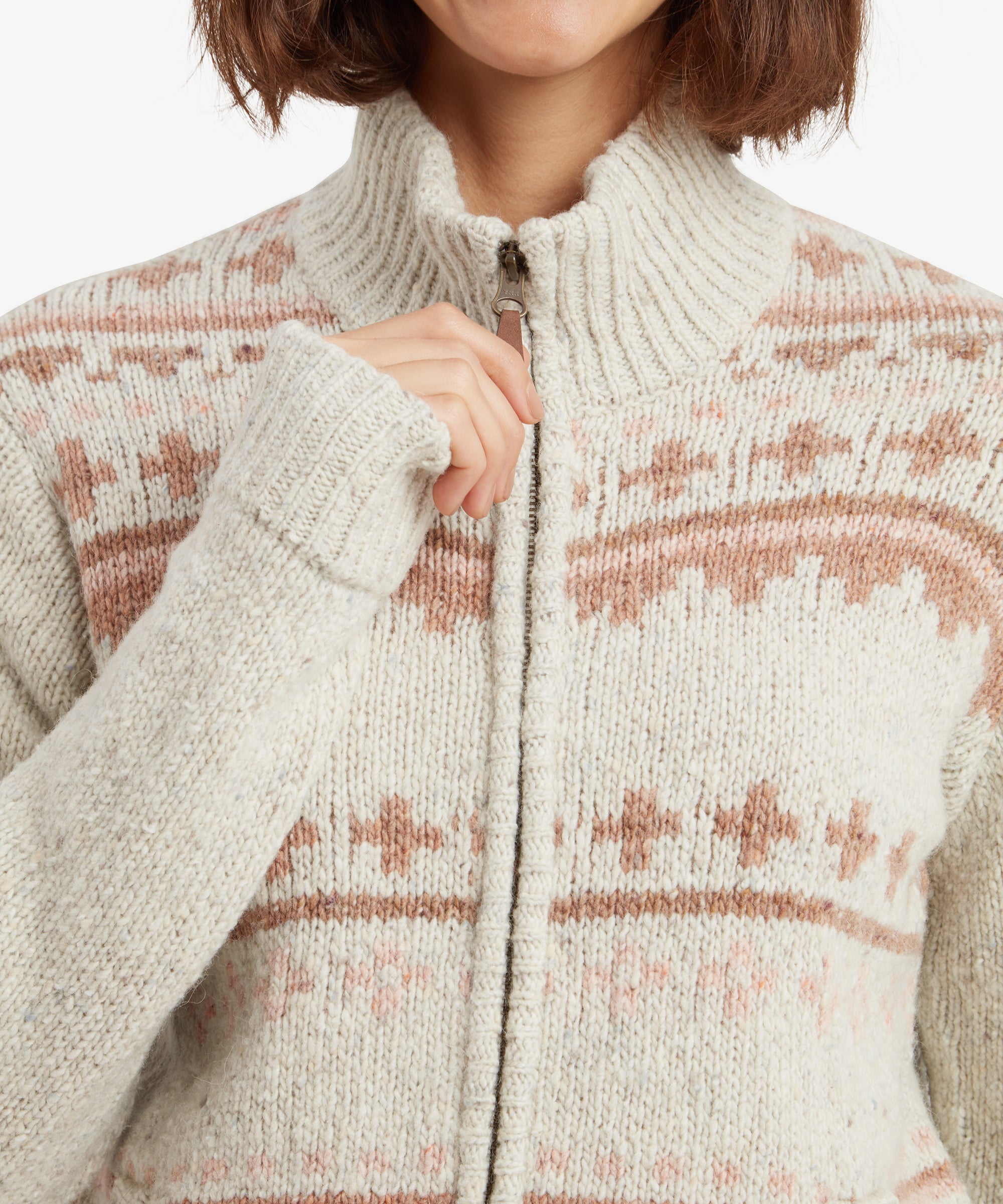 Dumji Strickjacke mit durchgehendem Reißverschluss - Peetho
