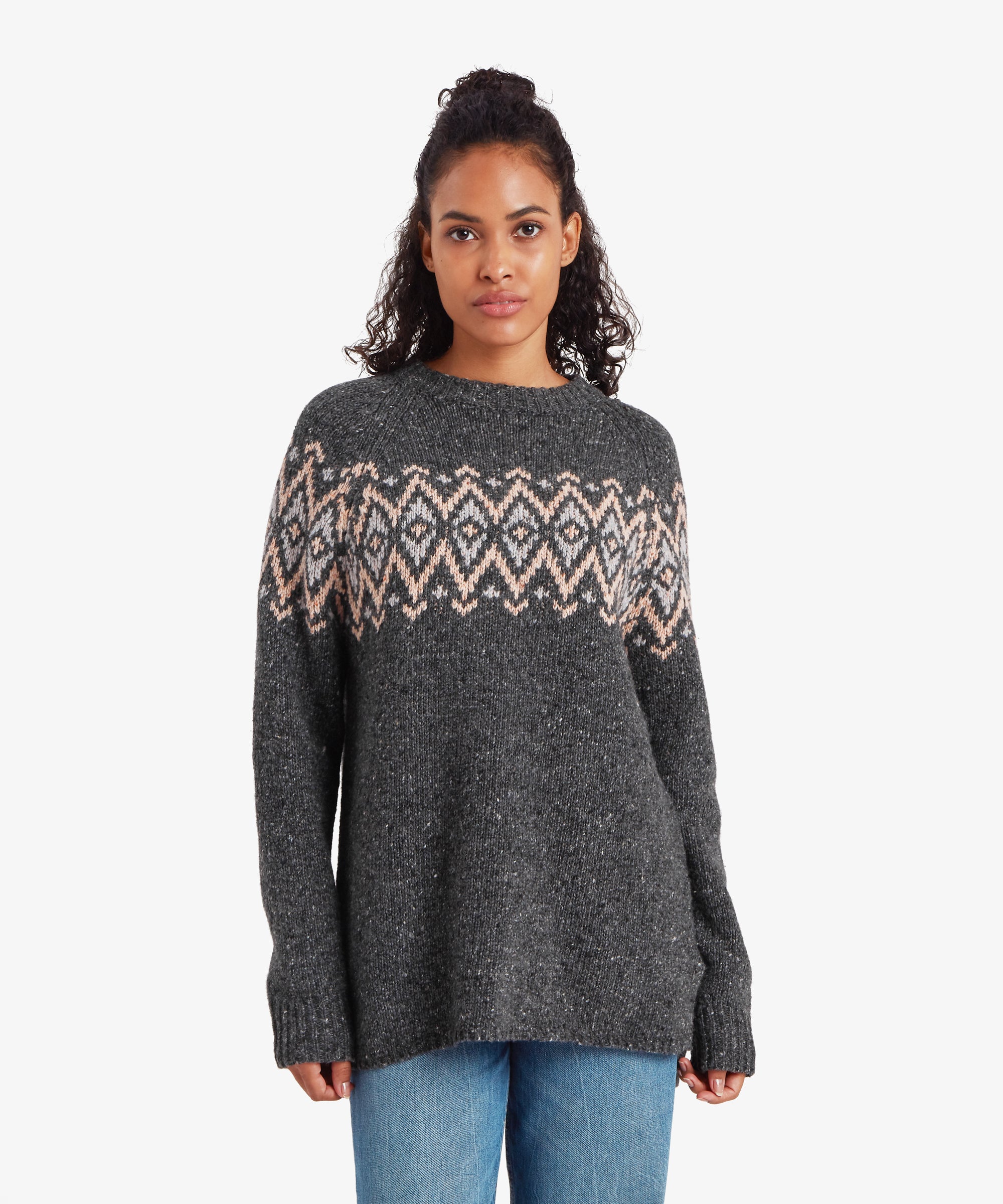Dumji Langer Pullover - Anthrazit