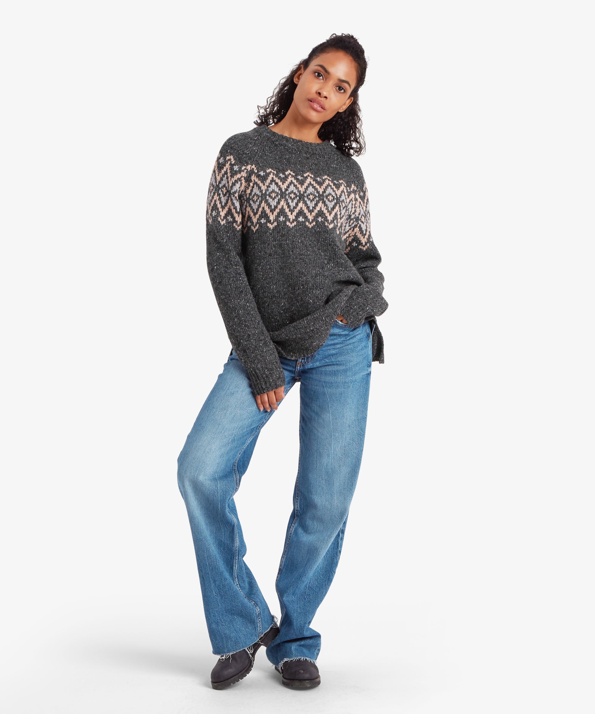 Dumji Langer Pullover - Anthrazit