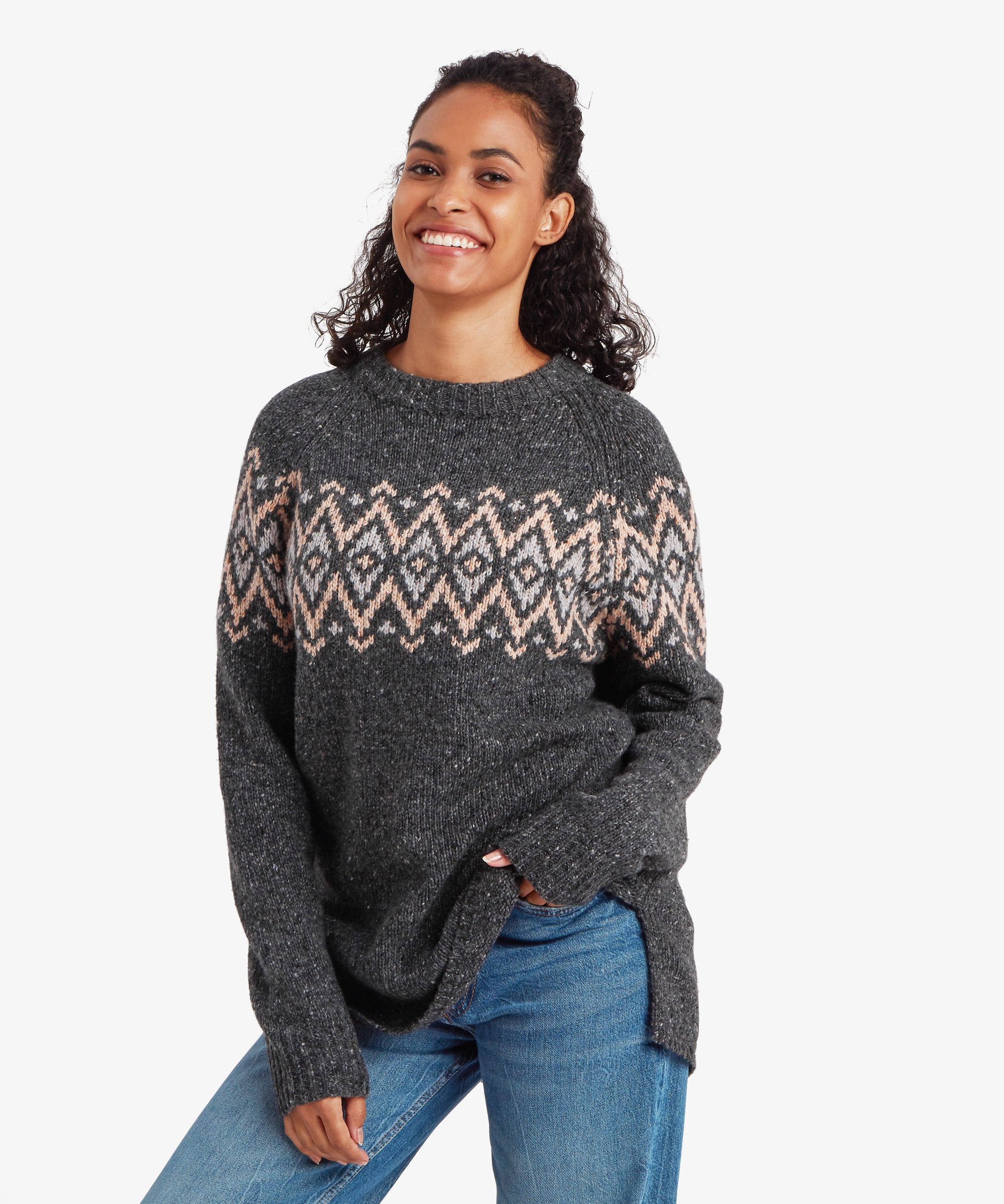Dumji Langer Pullover - Anthrazit
