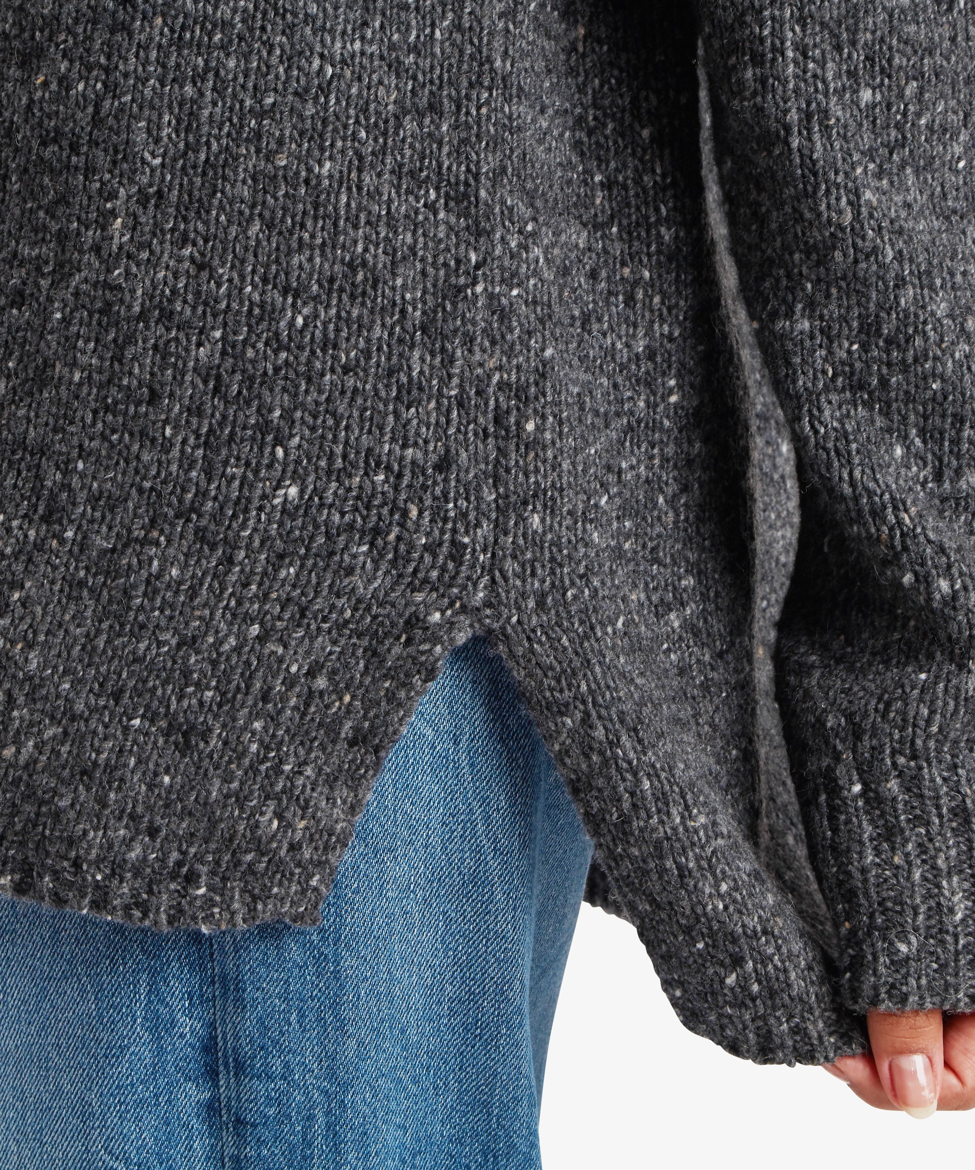 Dumji Langer Pullover - Anthrazit