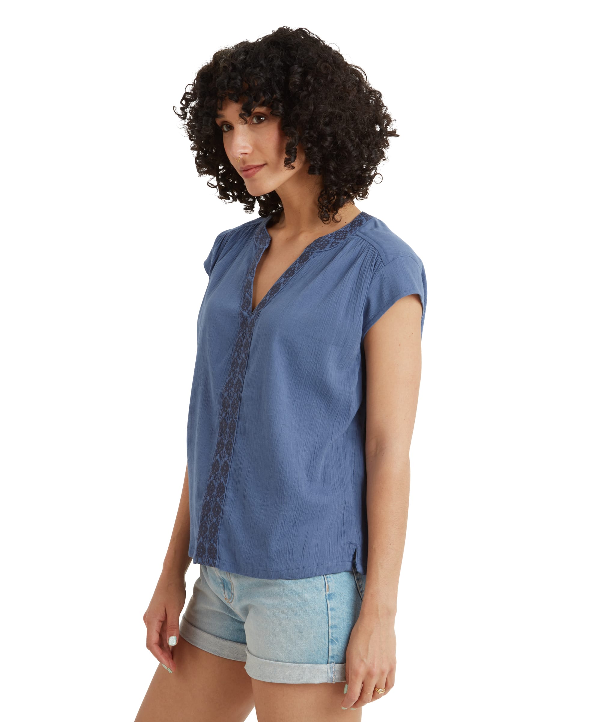 Womens Hara Cap Sleeve Top Blue | Sherpa Adventure Gear