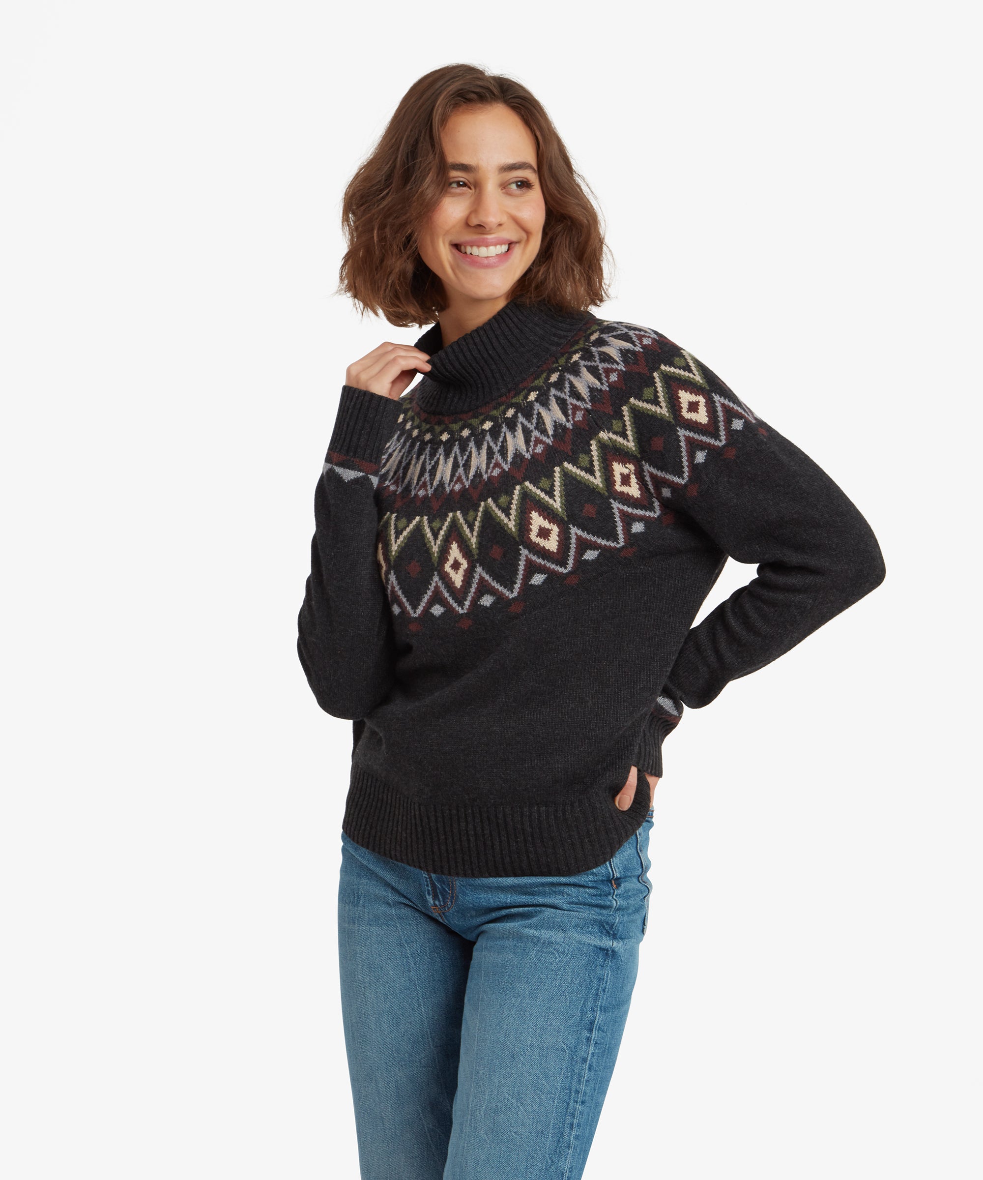Indu Rollkragenpullover - Schwarz
