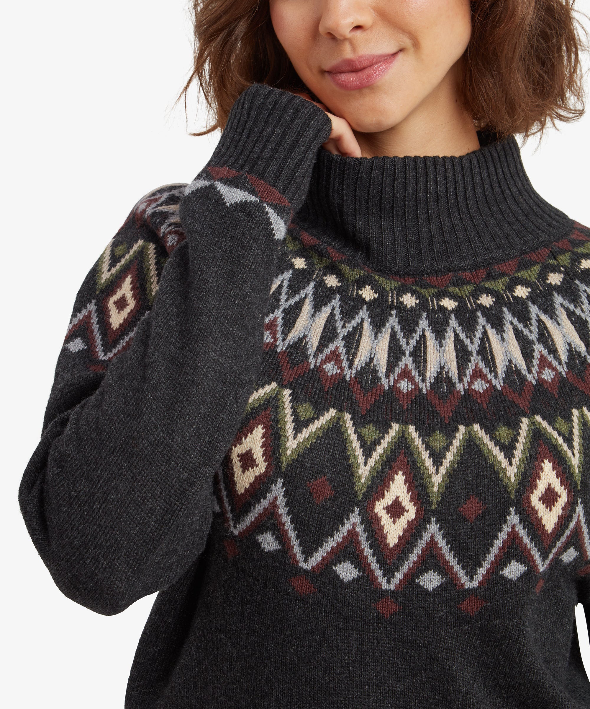 Women's Indu Mock Neck Sweater Black | Sherpa Adventure Gear