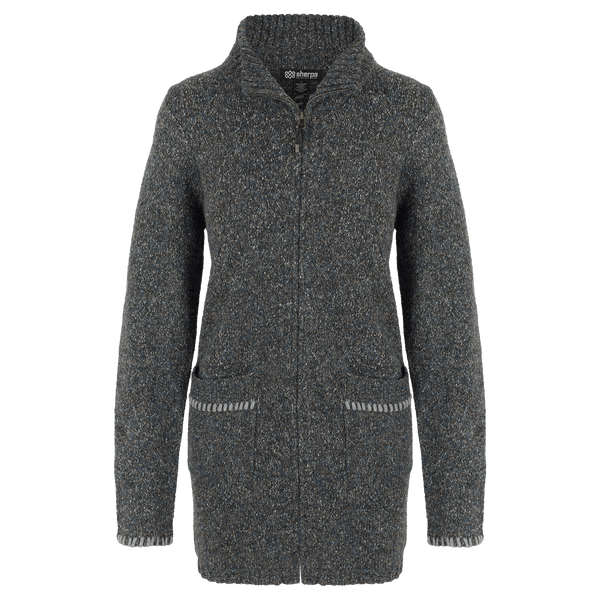 Women's Full Zip Cardigan Coat Grey | Sherpa Adventure Gear