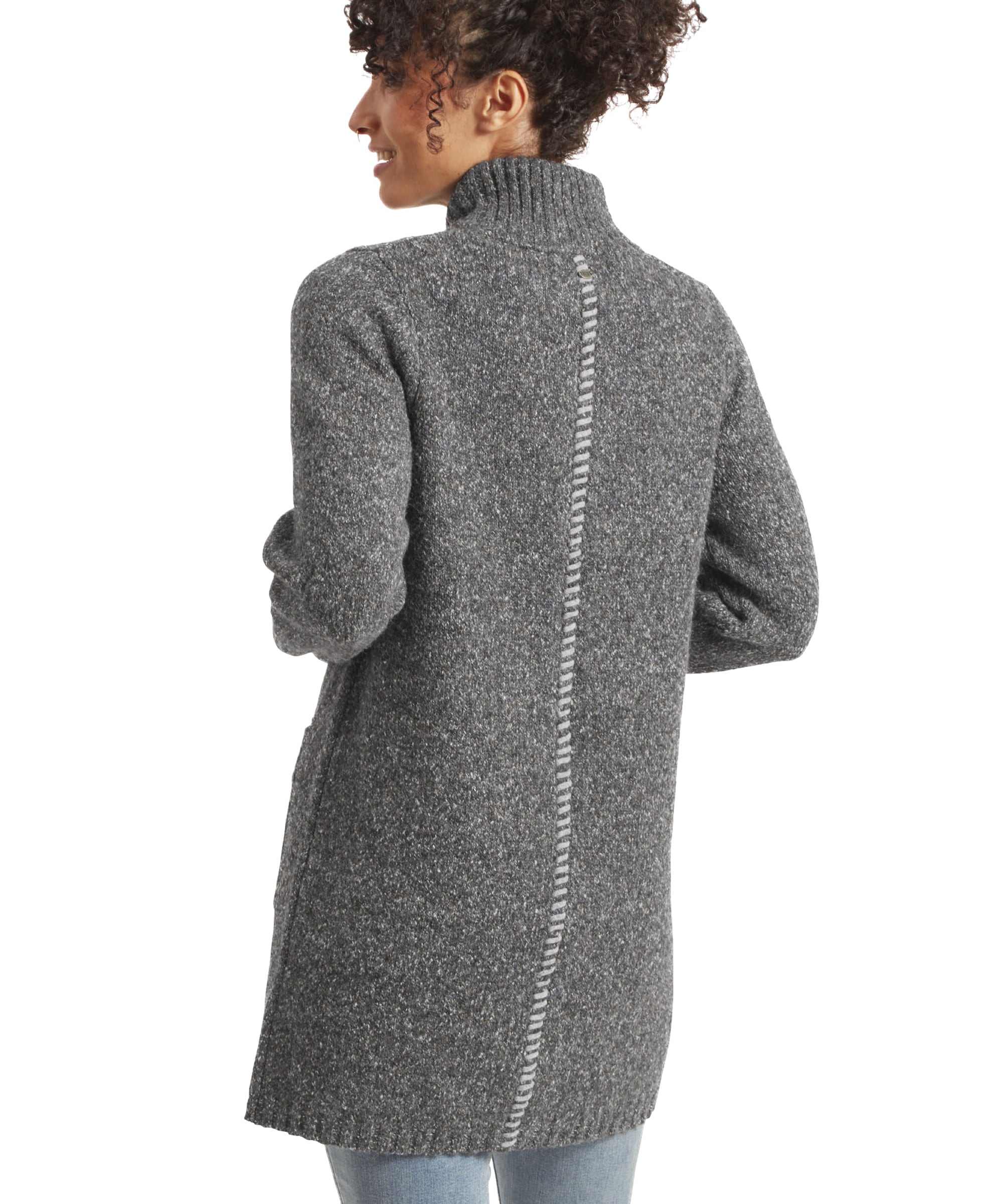 Women's Full Zip Cardigan Coat Grey | Sherpa Adventure Gear