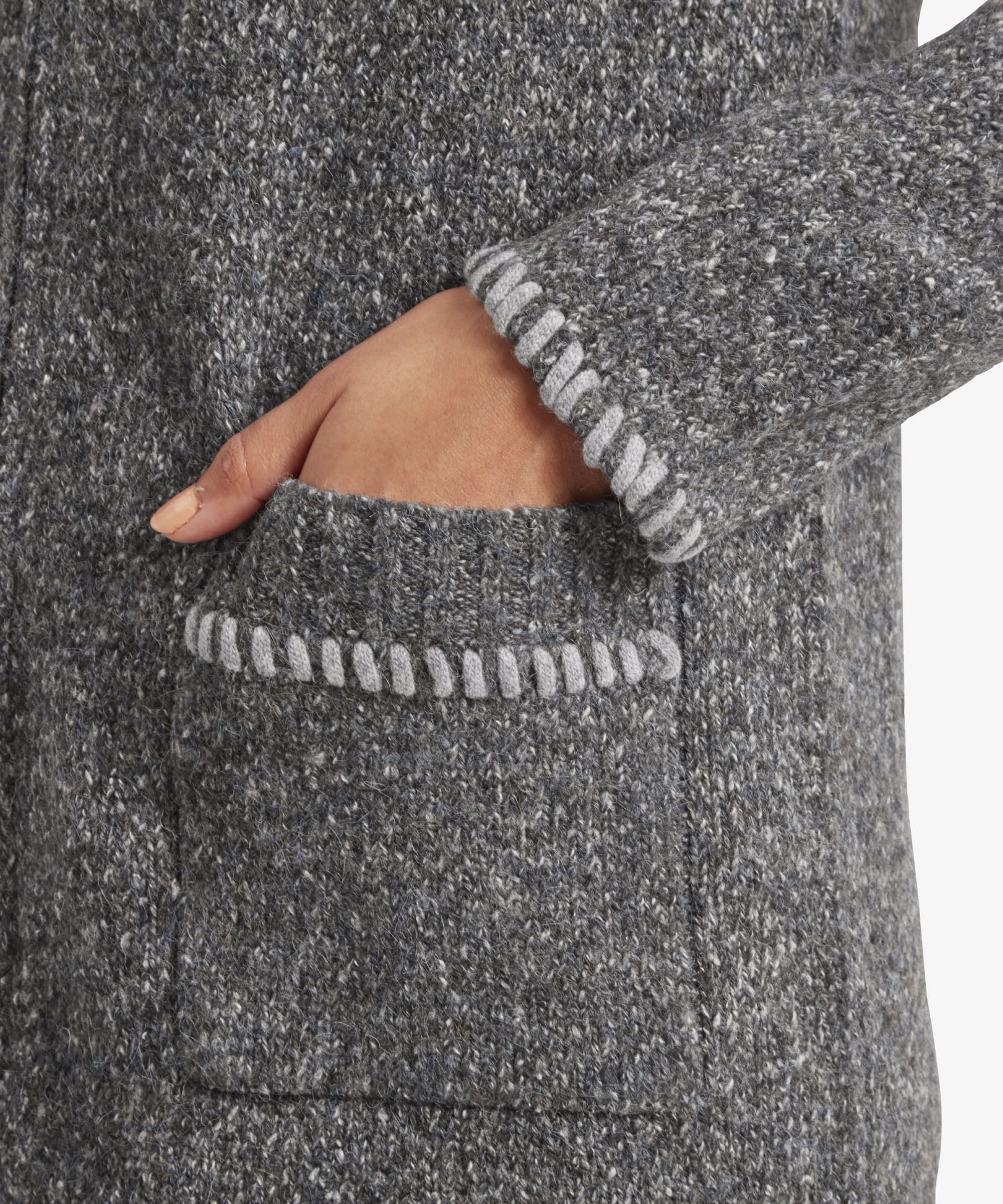 Women's Full Zip Cardigan Coat Grey | Sherpa Adventure Gear
