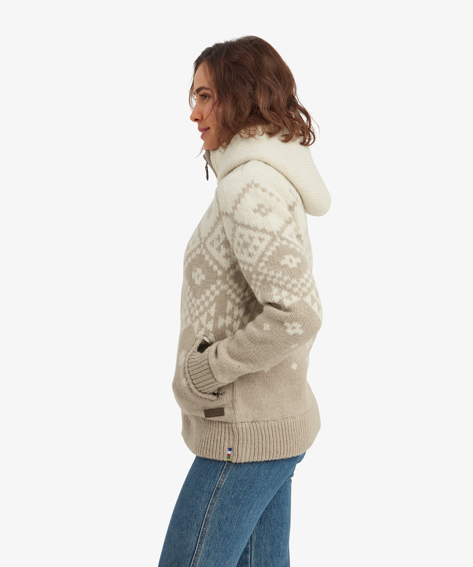 Kirtipur Full Zip Sweater - Cream