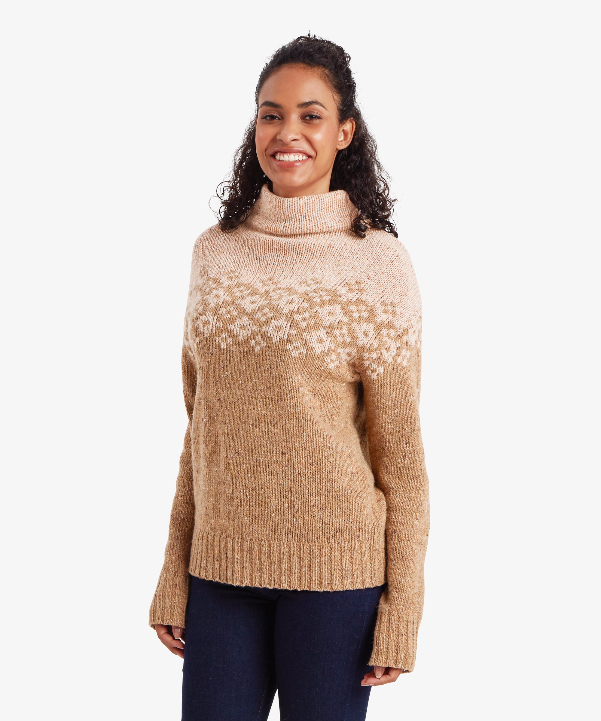 Women's Mandari Mock Neck Sweater Brown | Sherpa Adventure Gear