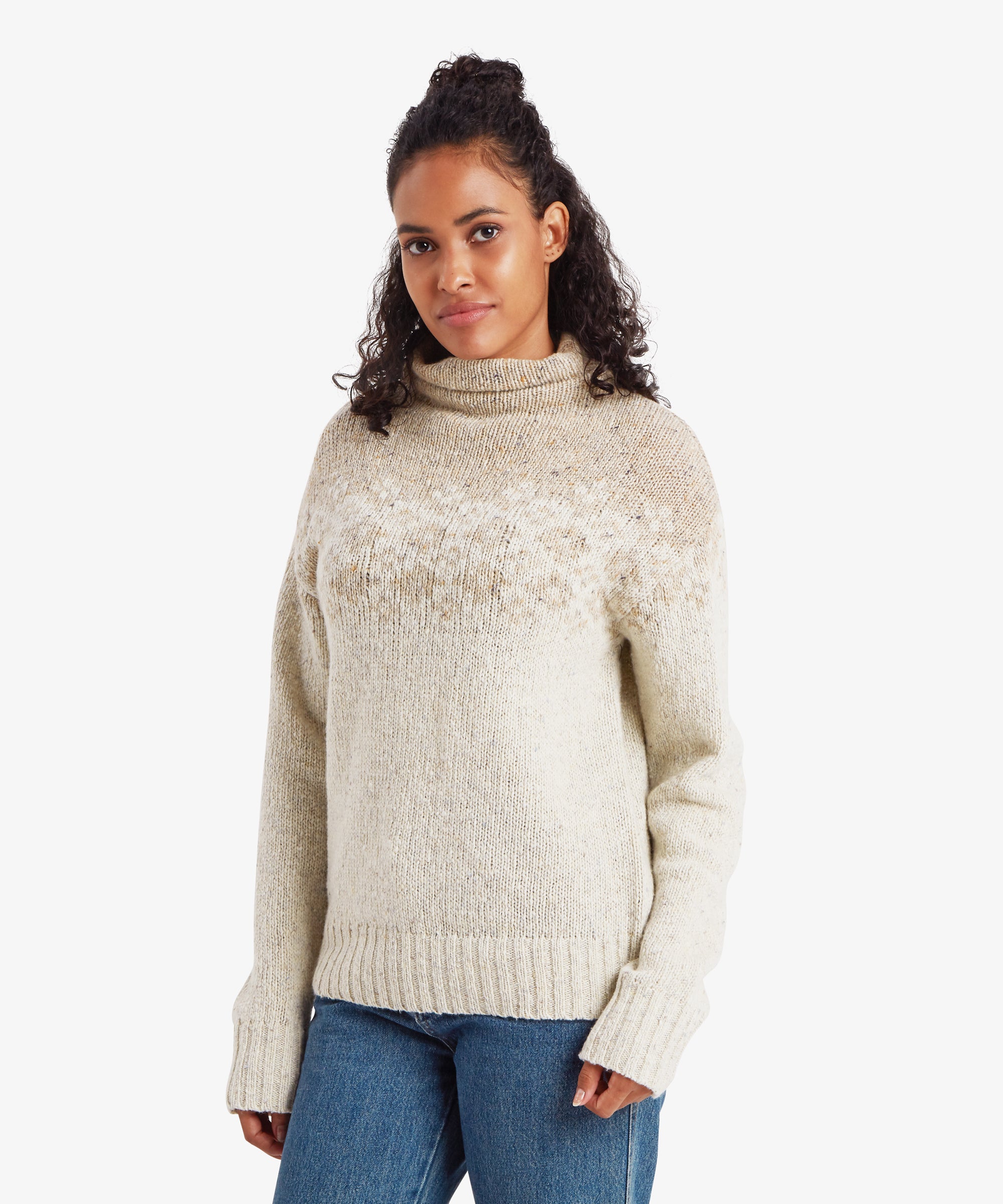 Women's Mandari Mock Neck Sweater Cream | Sherpa Adventure Gear